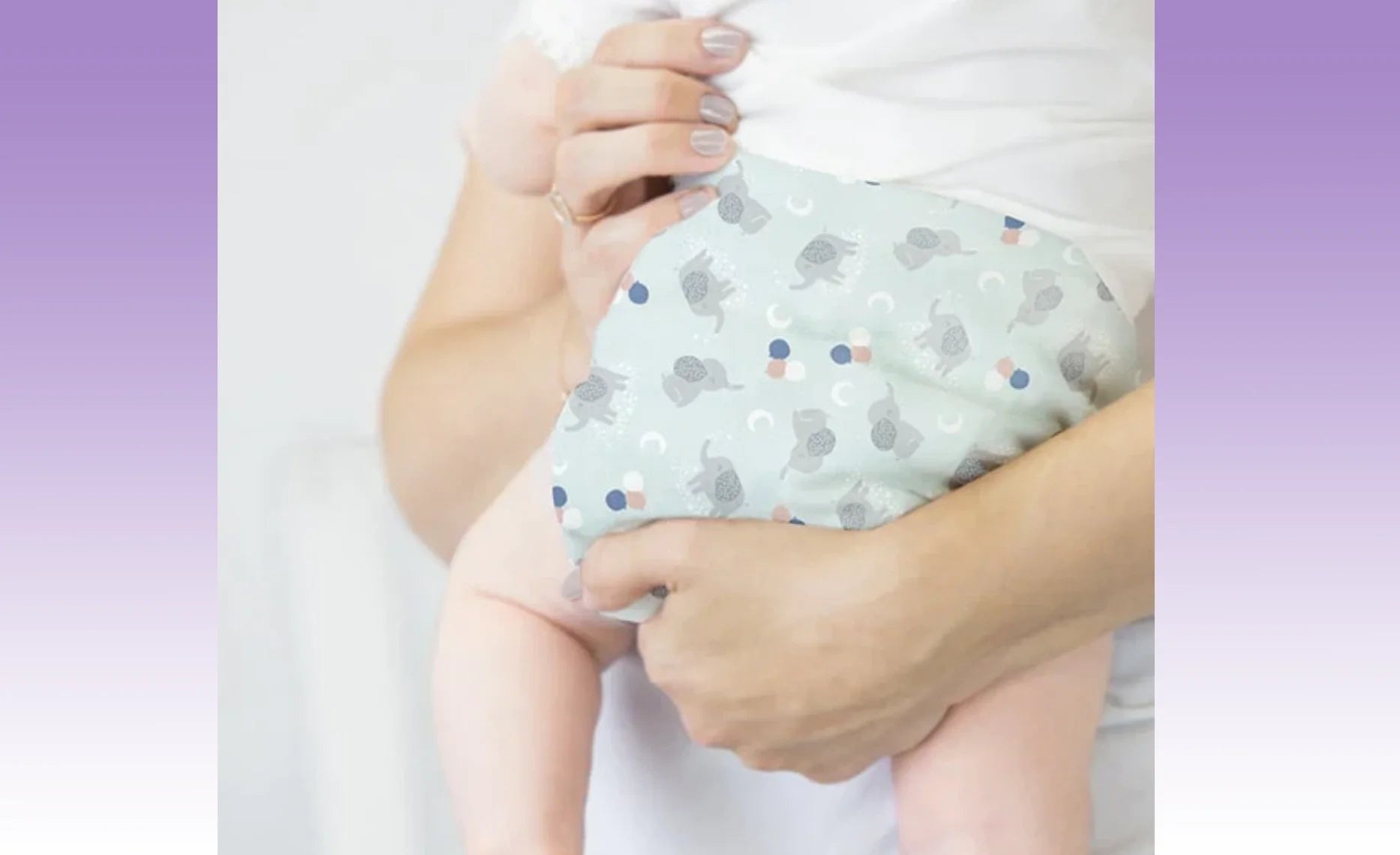 baby wearing reusable nappy