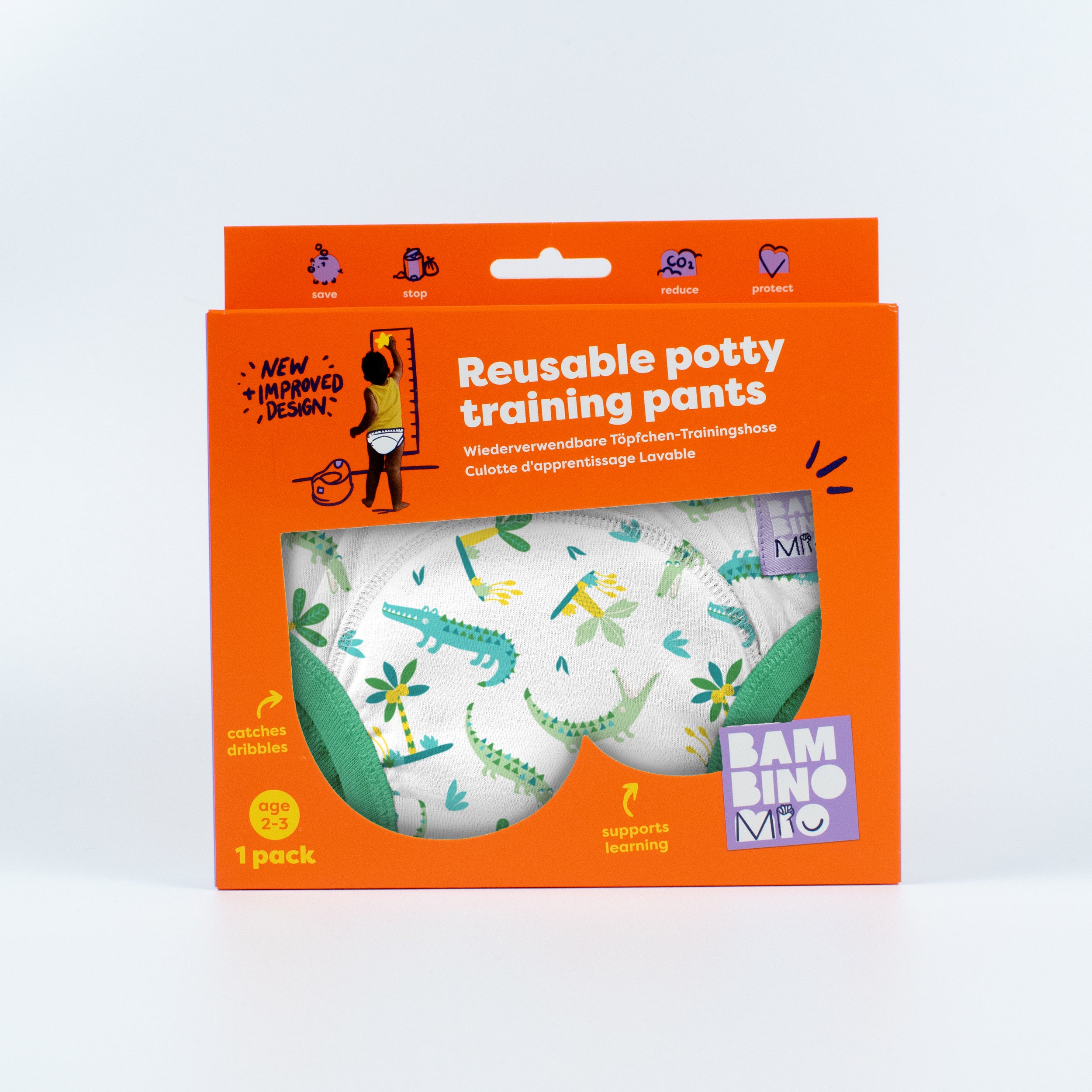 Reusable Potty Training Pants in Crafty Crocs - New and Improved! - Bambino Mio (UK)