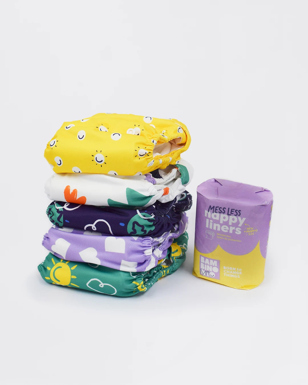 The Revolutionary Give-it-a-go 5 Nappy Bundle - Bambino Mio (UK)