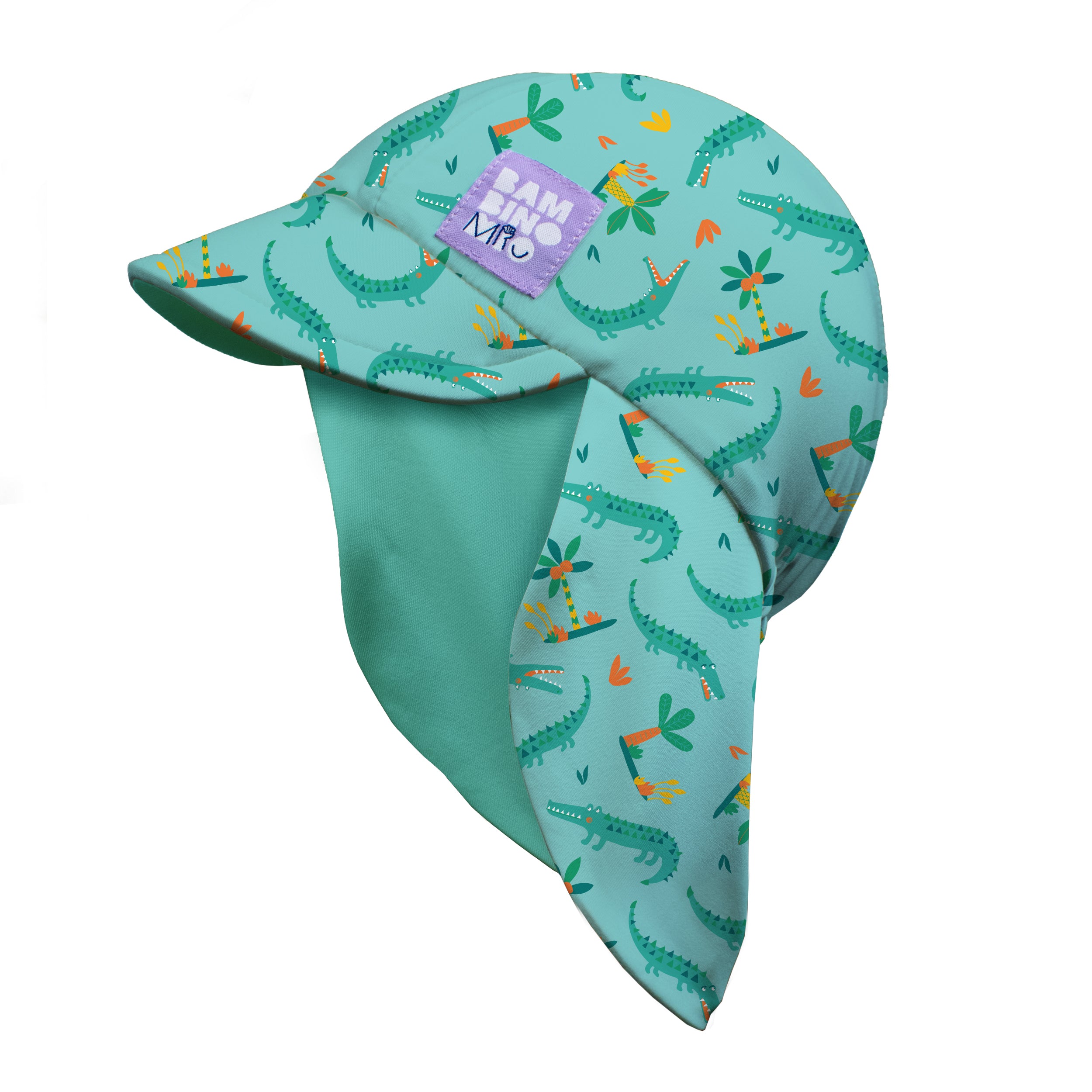 UPF 40+ Reversible Swim Hat for Babies and Toddlers in Crafty Croc - NEW! - Bambino Mio (UK)