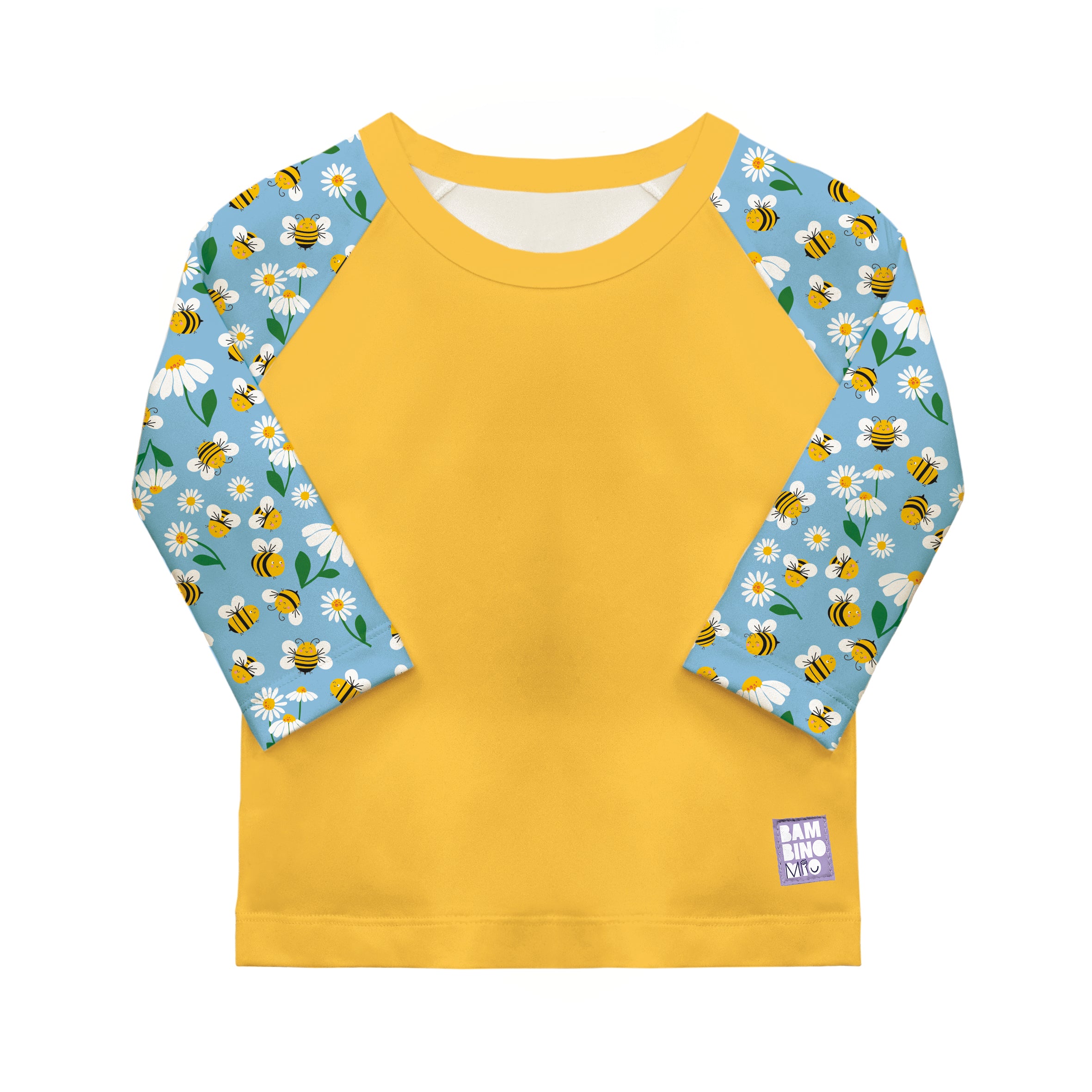 UPF 40+ Soft and Gentle Protective Swim Rash Vest in Busy Bees - NEW! - Bambino Mio (UK)