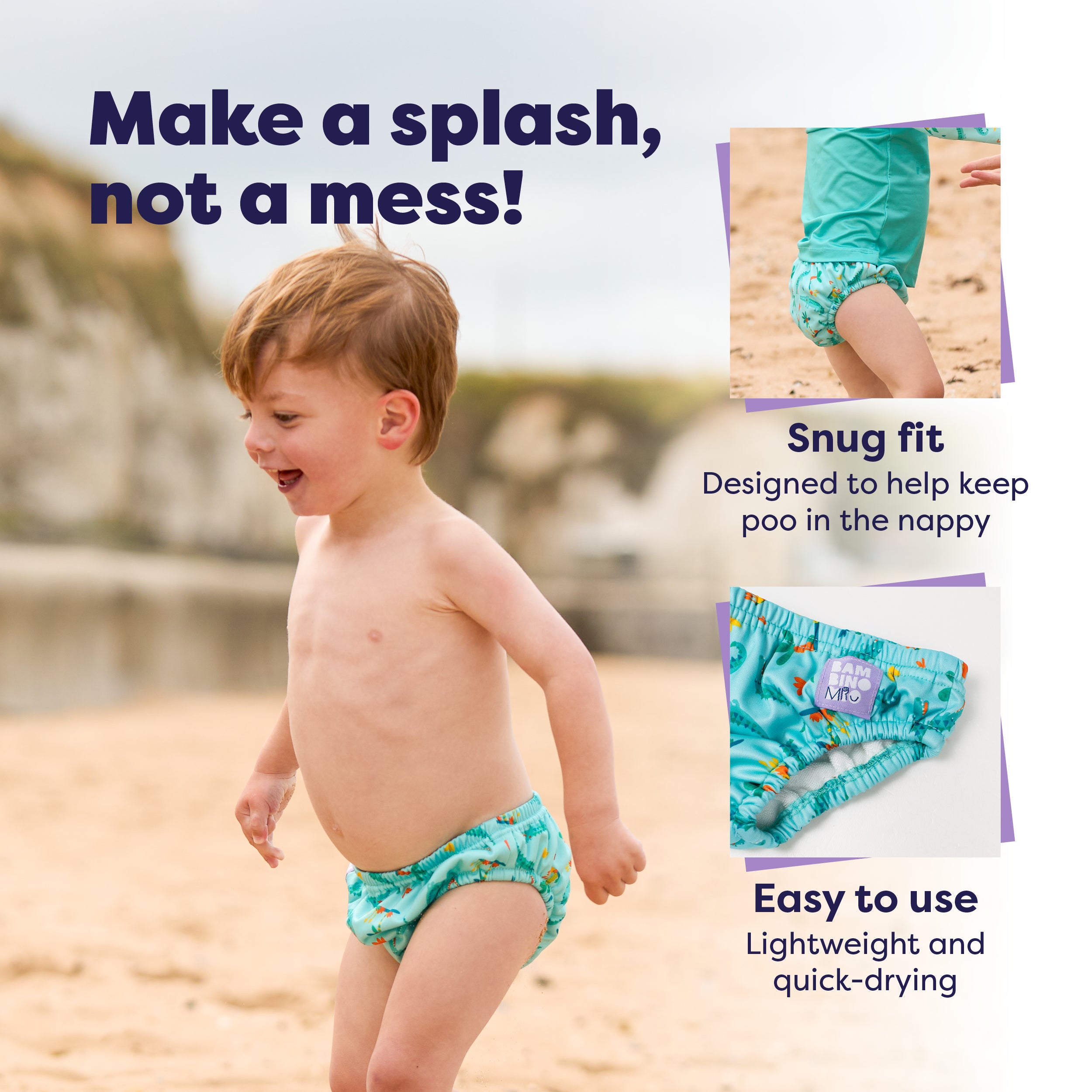 Reusable Swim Nappy in Crafty Croc - Bambino Mio (UK)