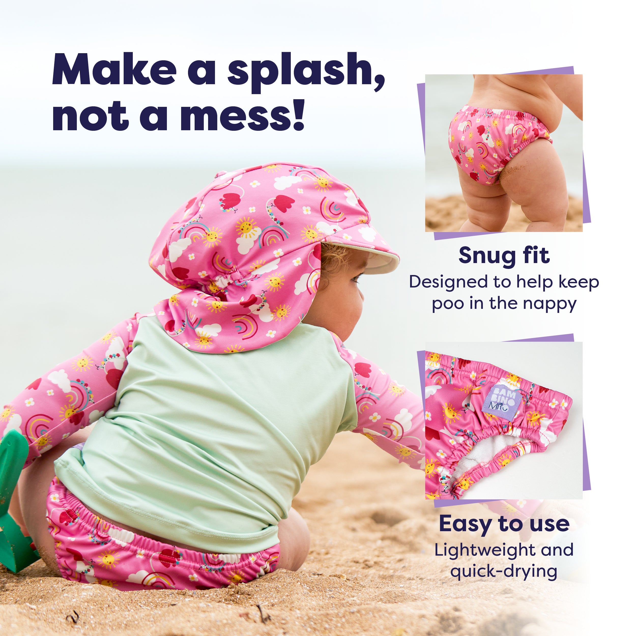 Reusable Swim Nappy in Happy Days - Bambino Mio (UK)
