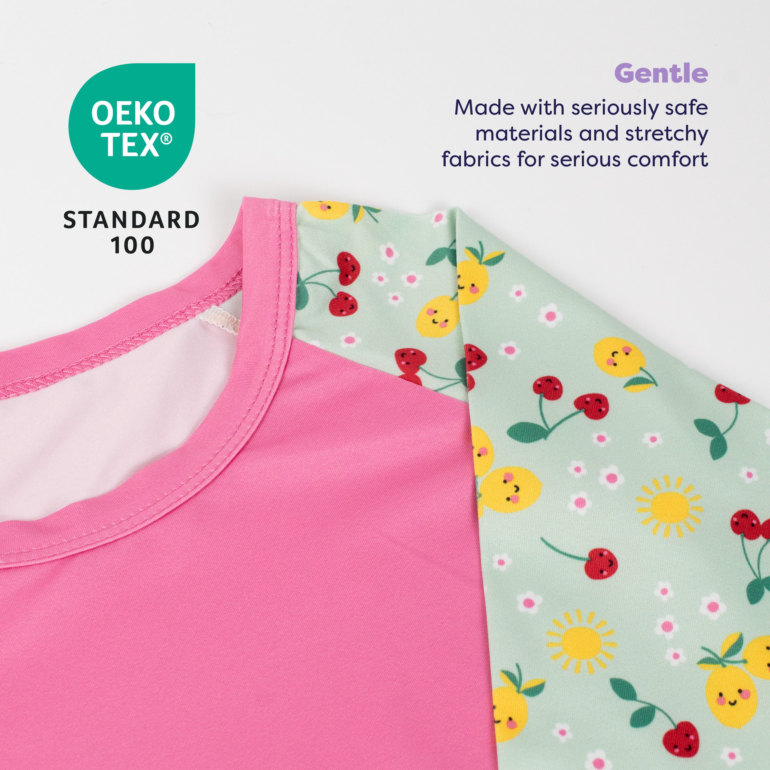 3 Piece Baby Swim Set with Swim Nappy, Swim top and Swim Hat in Juicy Fruit - Bambino Mio (UK)
