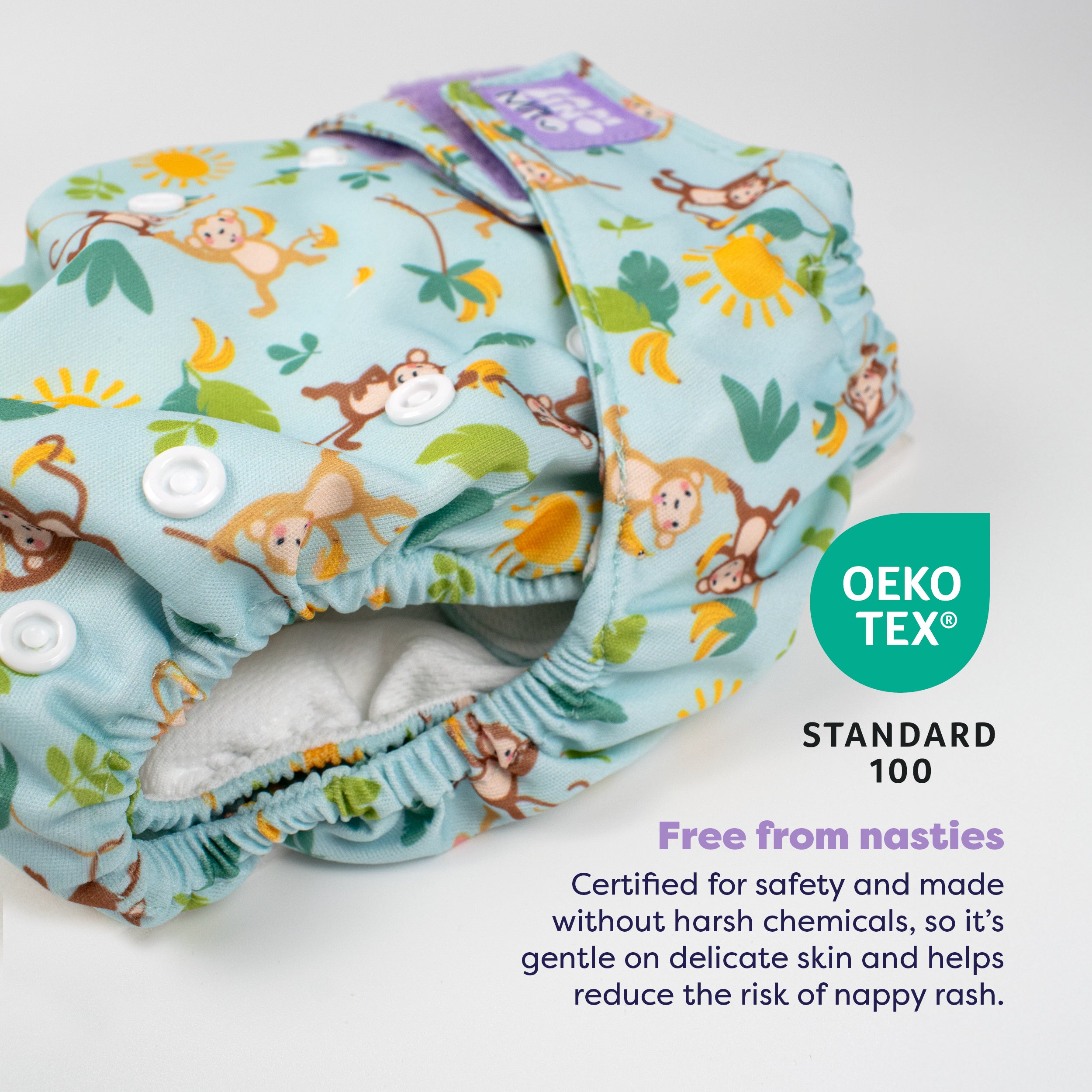 Revolutionary Reusable Nappy in Cheeky Monkeys - NEW! - Bambino Mio (UK)