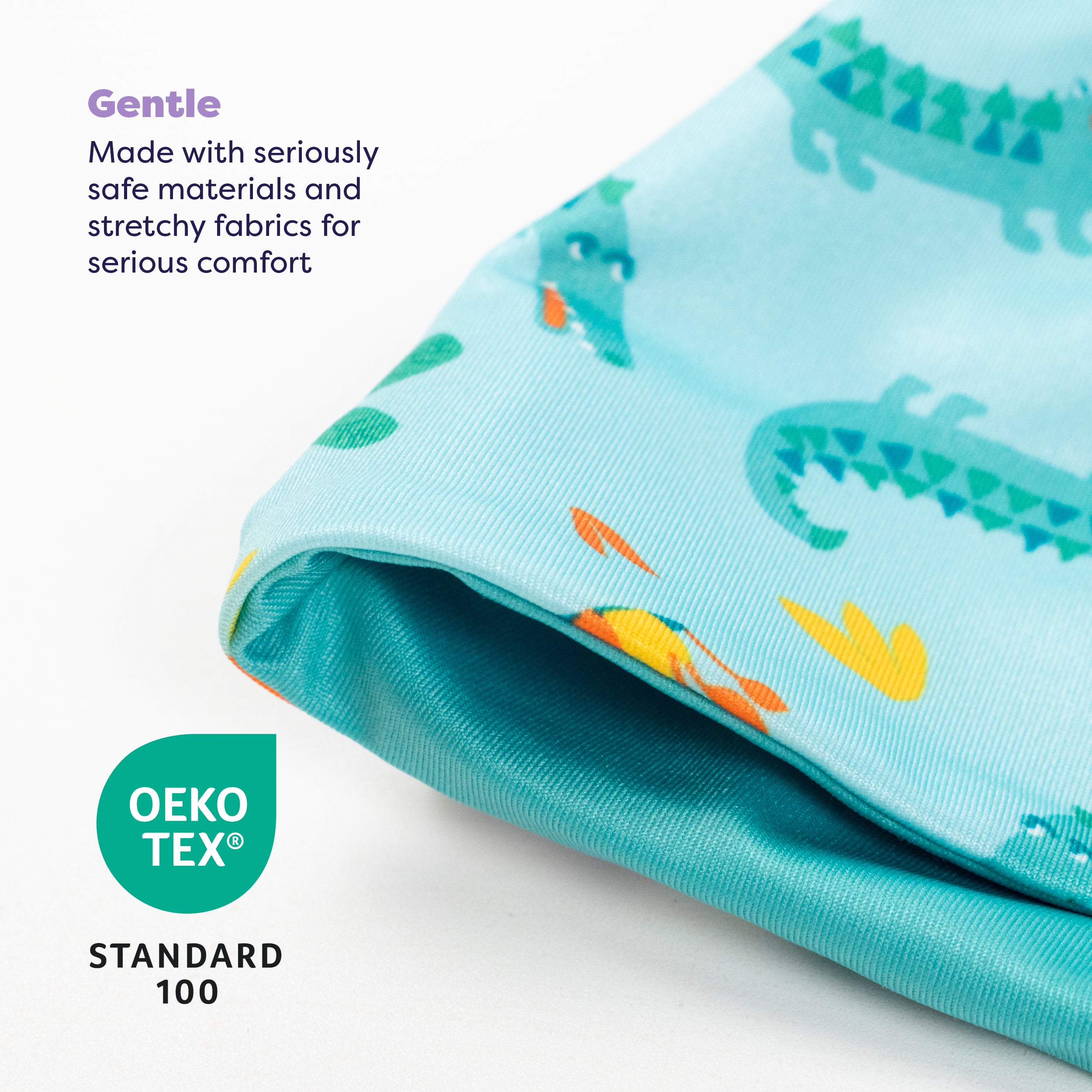 UPF 40+ Reversible Swim Hat for Babies and Toddlers in Crafty Croc - NEW! - Bambino Mio (UK)