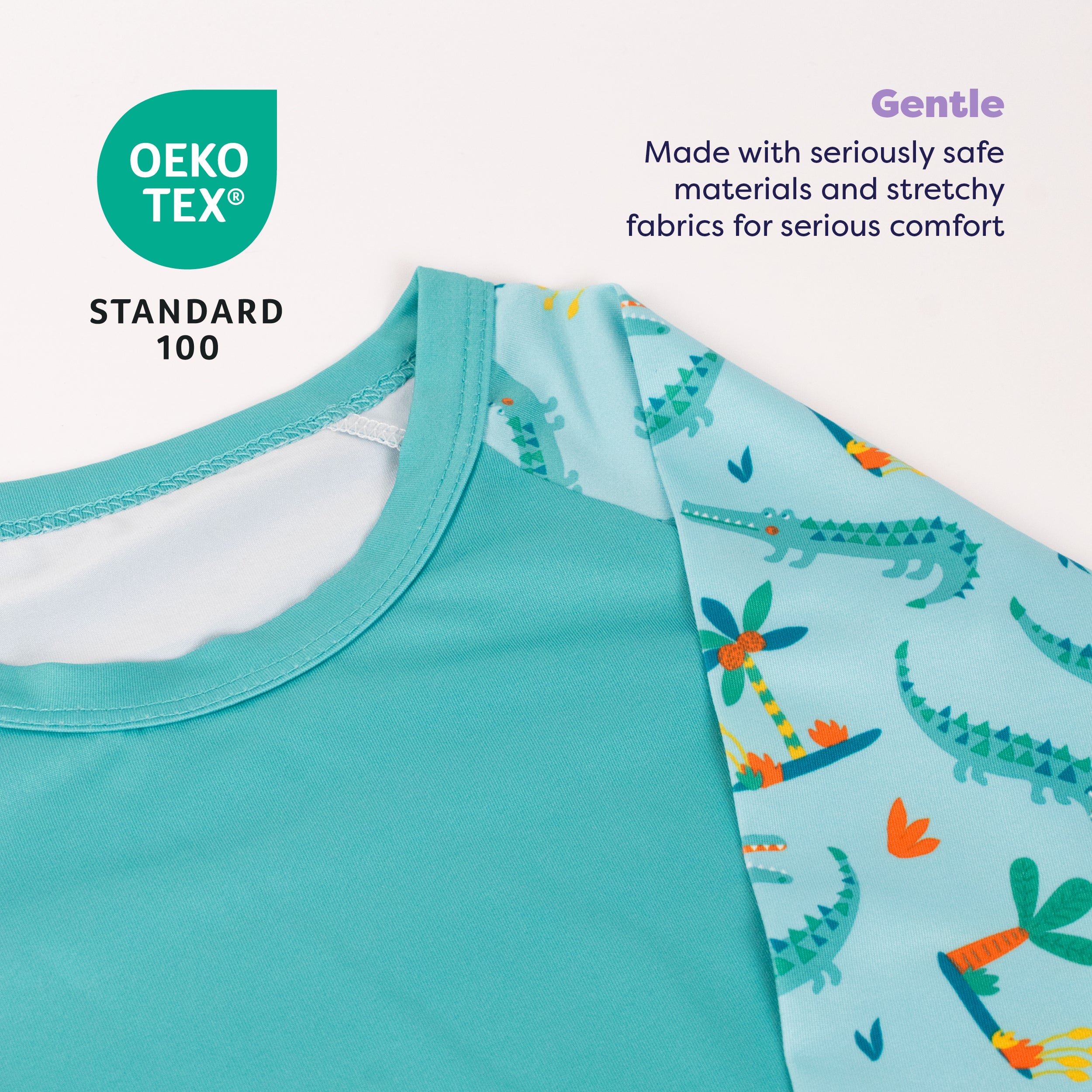 3 Piece Baby Swim Set with Swim Nappy, Swim top and Swim Hat in Crafty Croc- NEW! - Bambino Mio (UK)