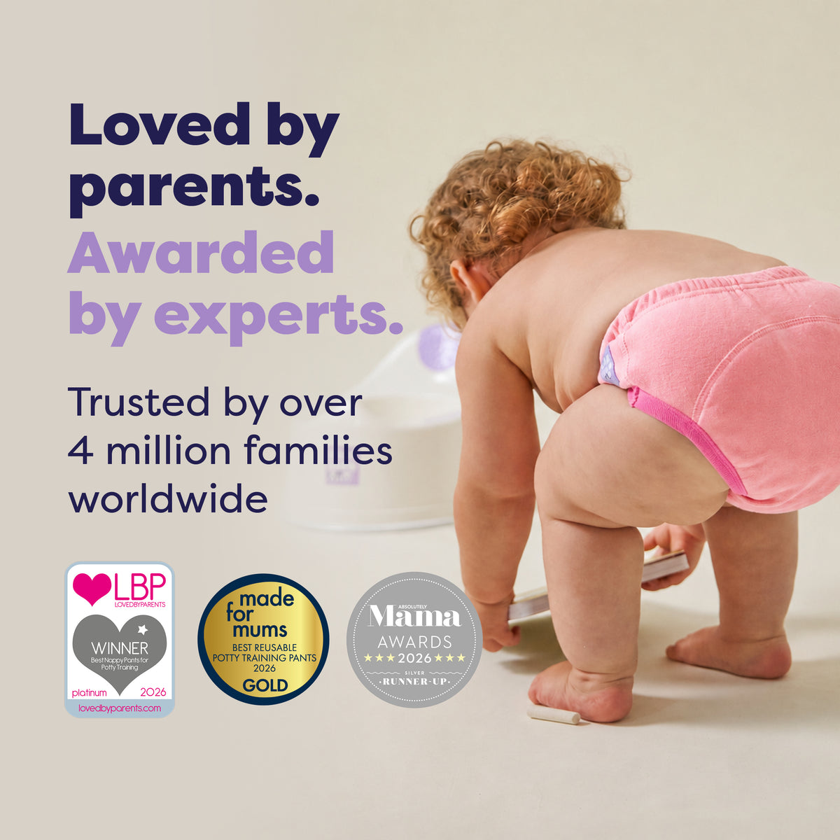 NEW: Reusable Potty Training Pants in Light Pink - Elite Design