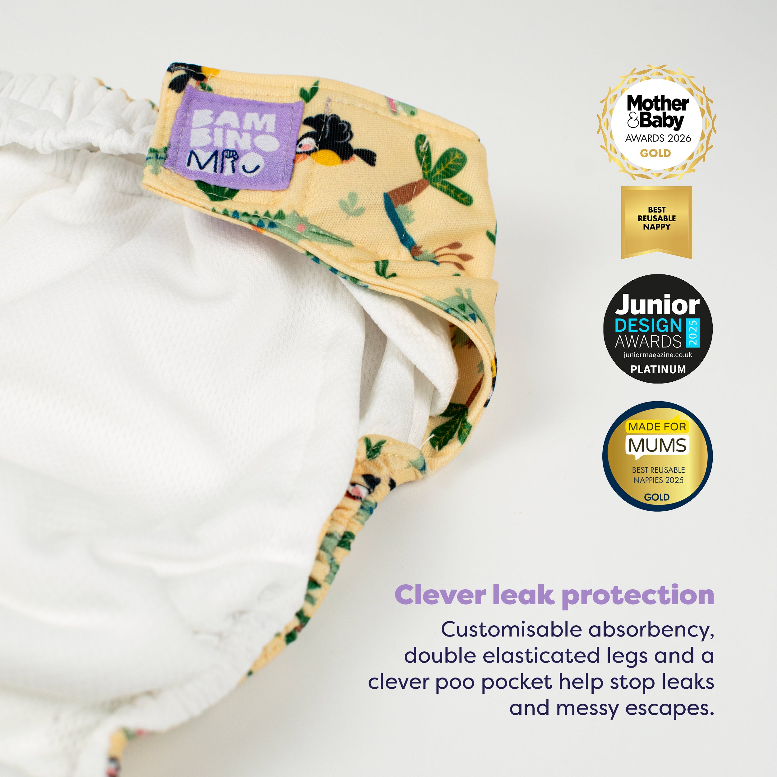 Revolutionary Reusable Nappy in River Rascals - NEW! - Bambino Mio (UK)