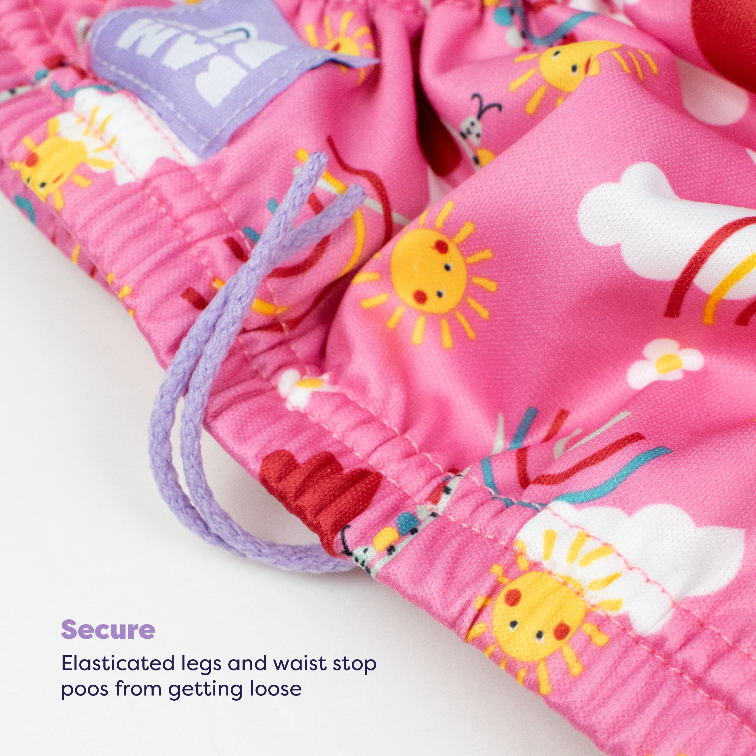 3 Piece Baby Swim Set with Swim Nappy, Swim top and Swim Hat in Happy Days- NEW! - Bambino Mio (UK)