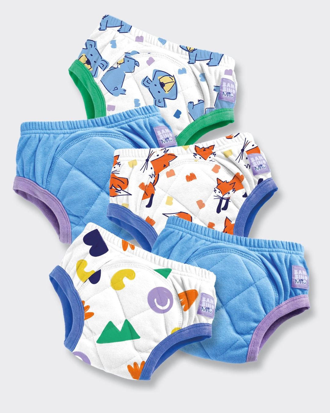 NEW 5 Pack Reusable Potty Training Pants with Cross-Stitch - Bambino Mio (UK)