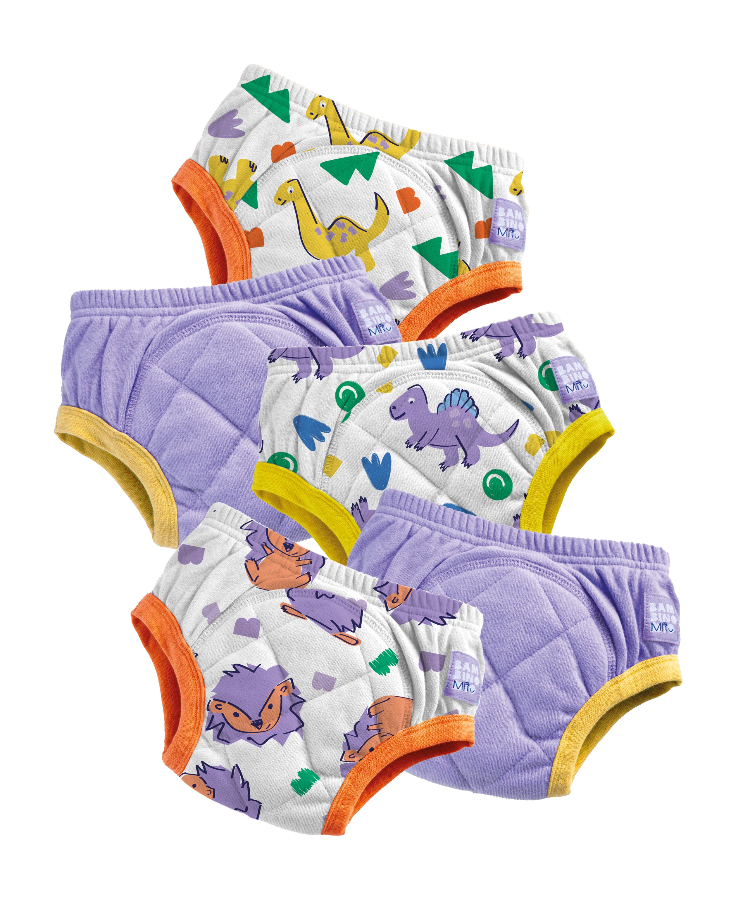 5 Pack Reusable Potty Training Pants in Mixed Grape - Bambino Mio (UK)