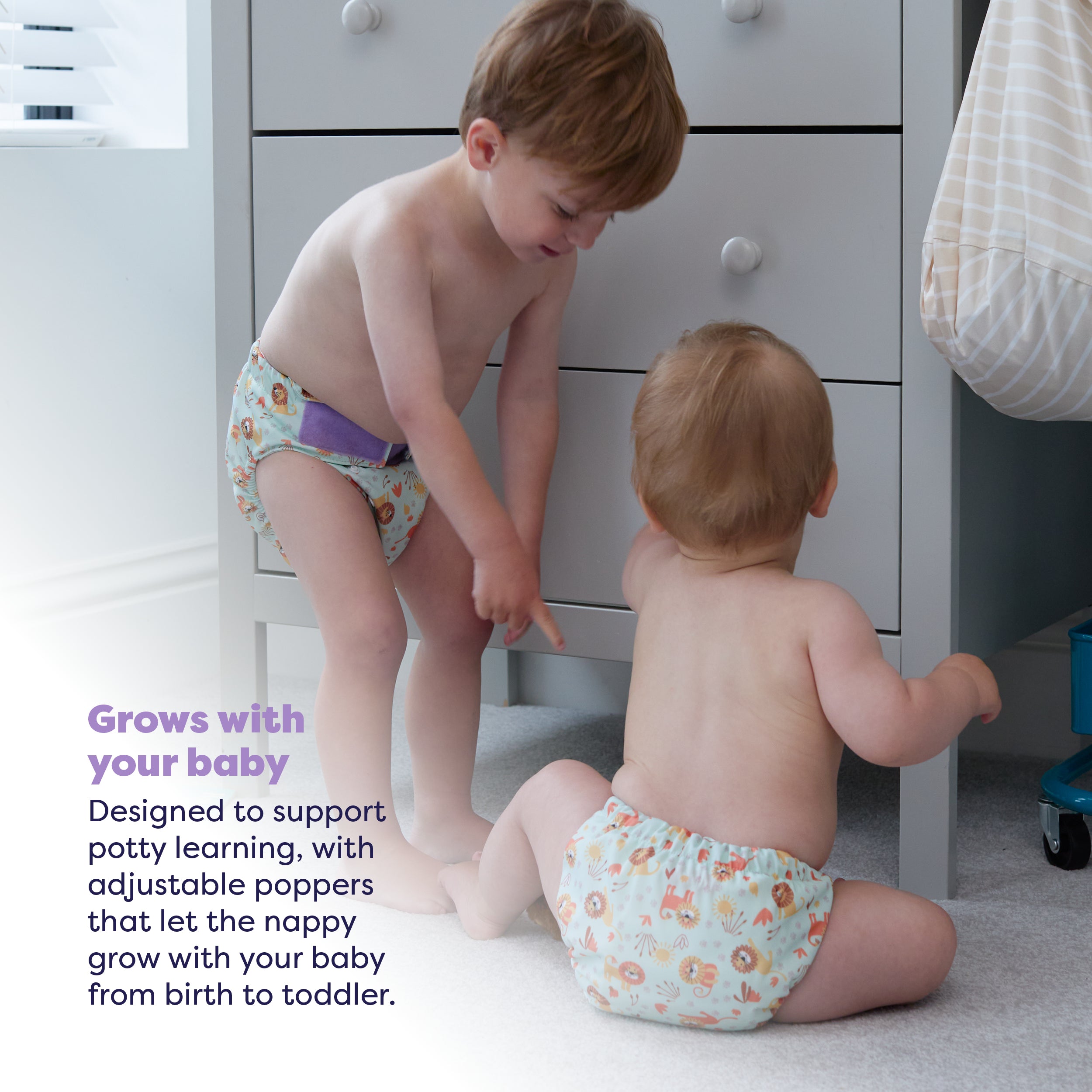 Revolutionary Reusable Nappy Bundle 5 Pack in Wild Life - Bambino Mio (UK)