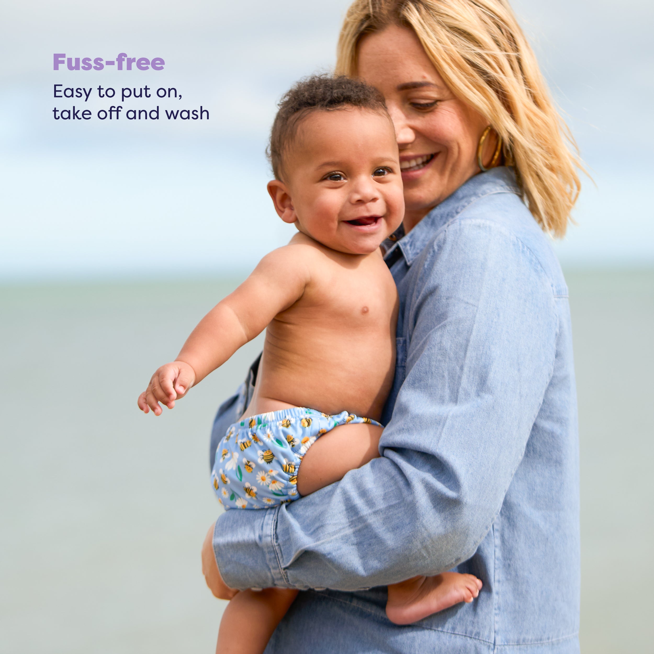 Reusable Swim Nappy in Busy Bees - Bambino Mio (UK)