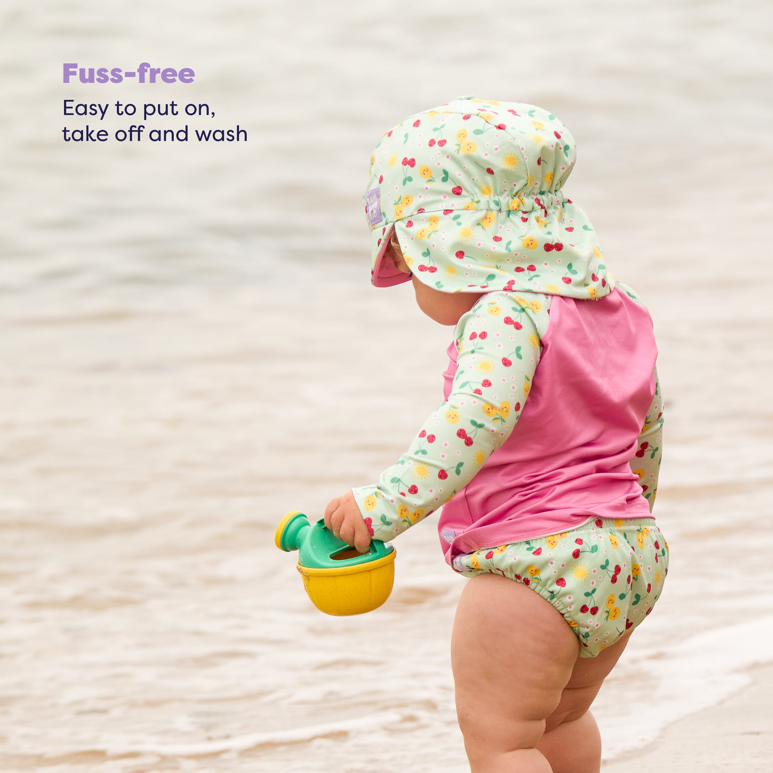 3 Piece Baby Swim Set with Swim Nappy, Swim top and Swim Hat in Juicy Fruit - Bambino Mio (UK)