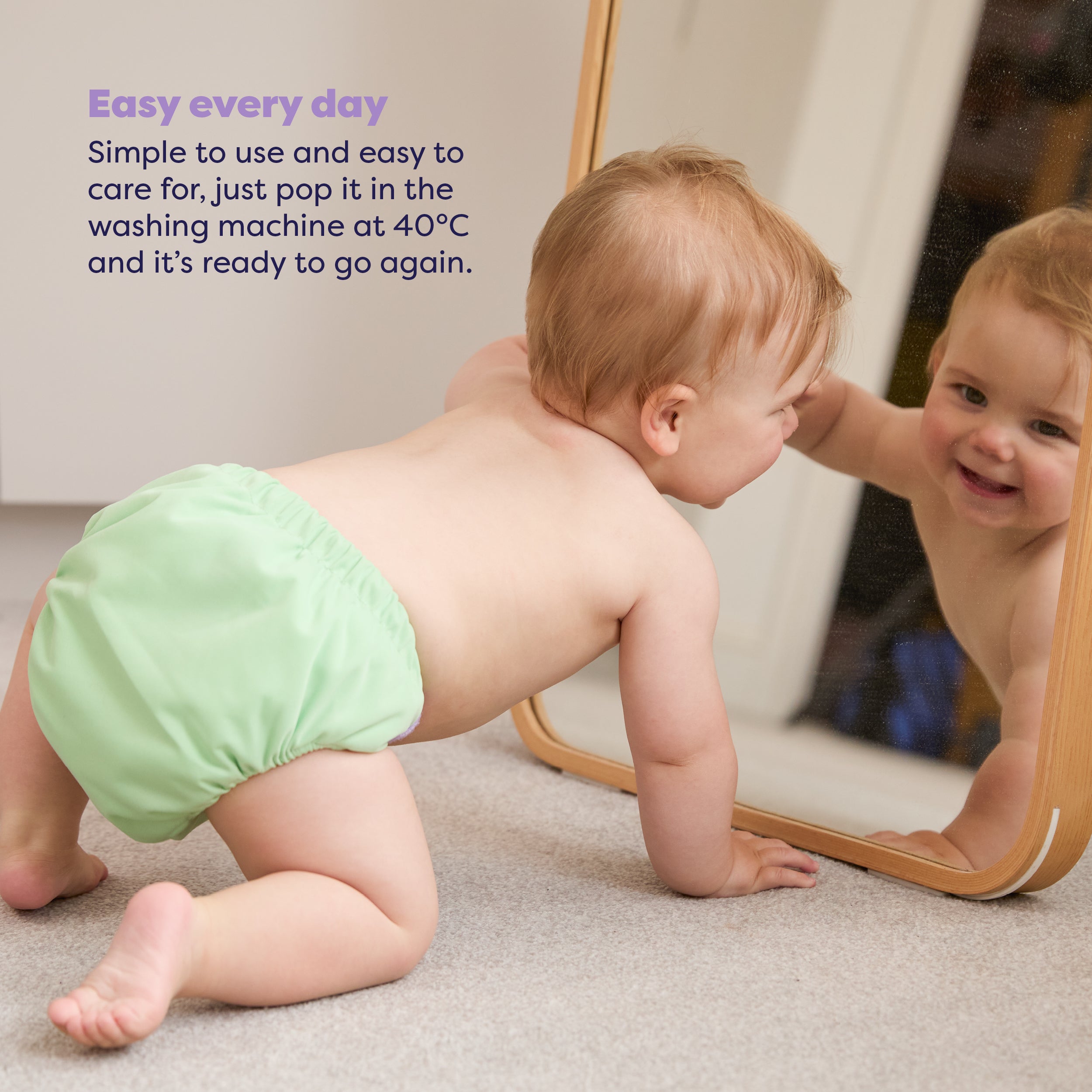 Revolutionary Reusable Nappy in Mint - NEW! - Bambino Mio (UK)