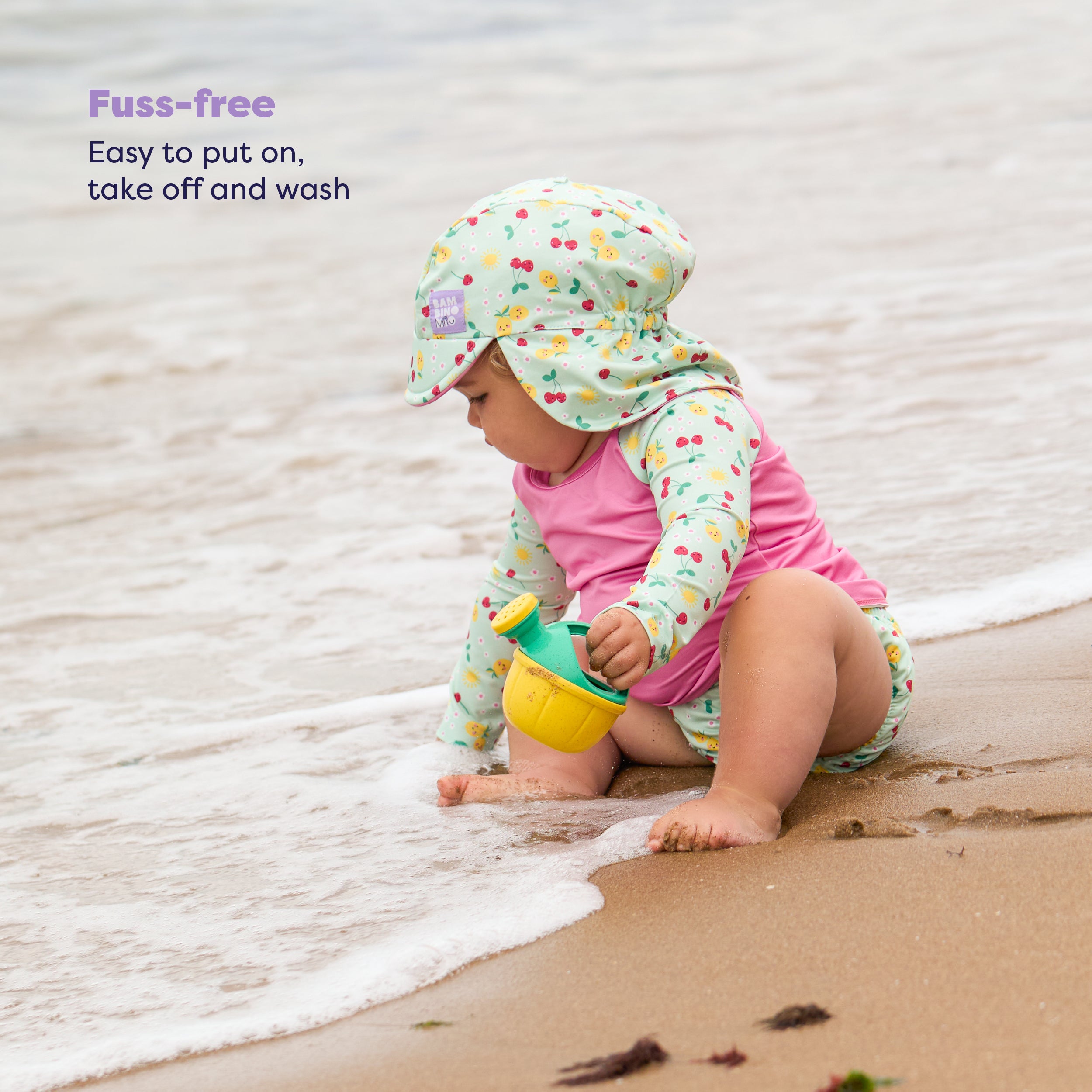 UPF 40+ Reversible Swim Hat for Babies and Toddlers in Juicy Fruit - NEW! - Bambino Mio (UK)