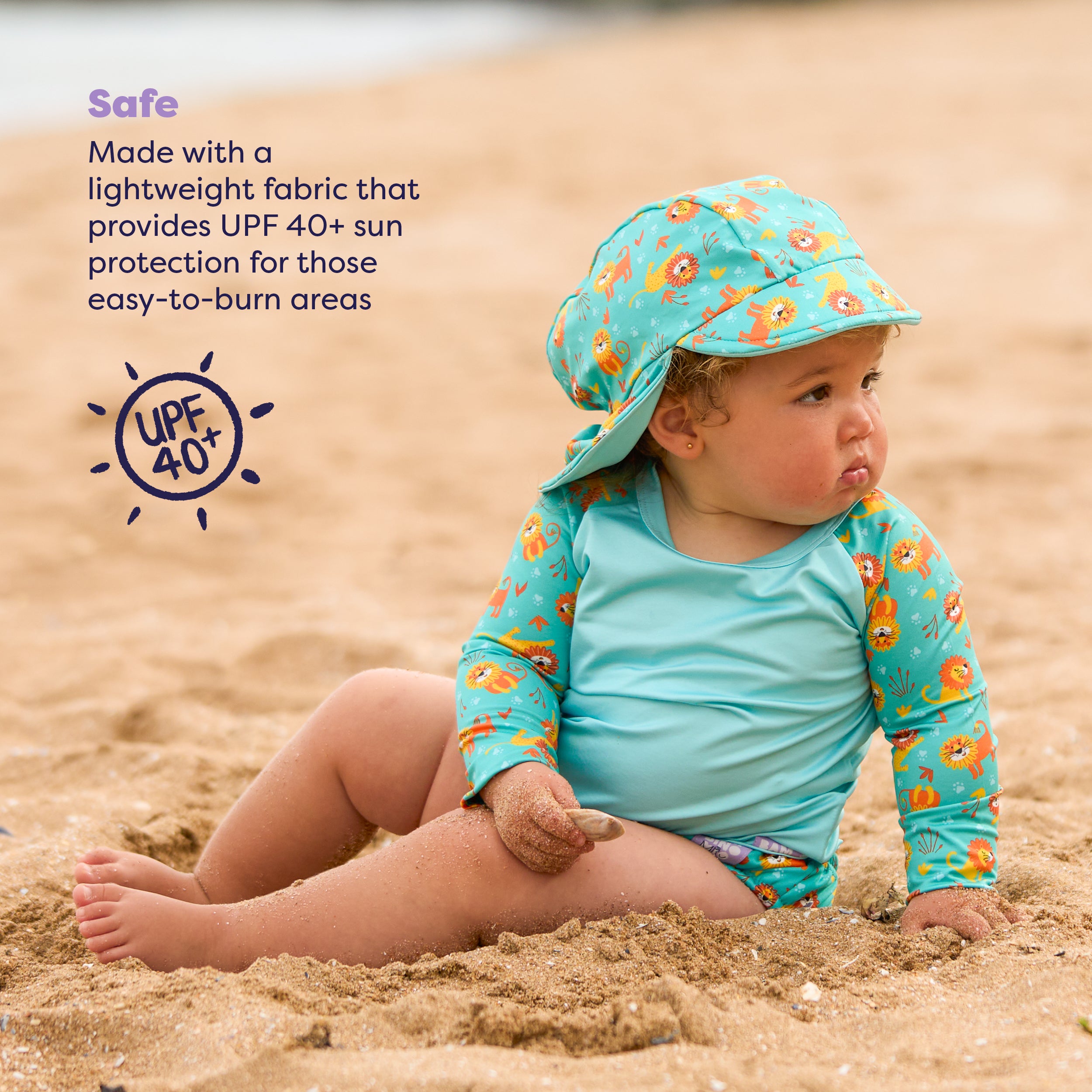 3 Piece Baby Swim Set with Swim Nappy, Swim top and Swim Hat in Cool Cats - NEW! - Bambino Mio (UK)