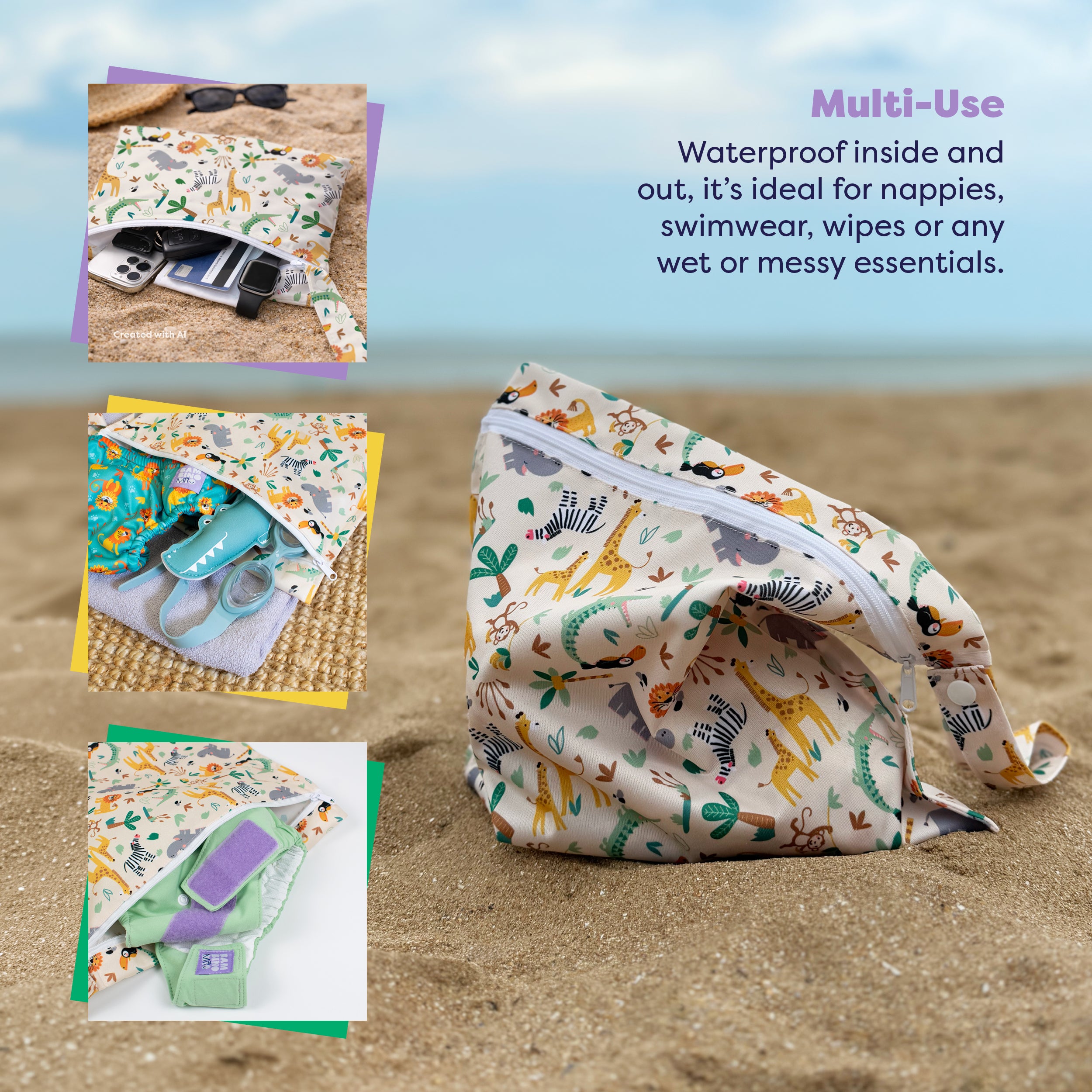 The Essentials Reusable Nappy Bundle in Wild Life - Bambino Mio (UK)