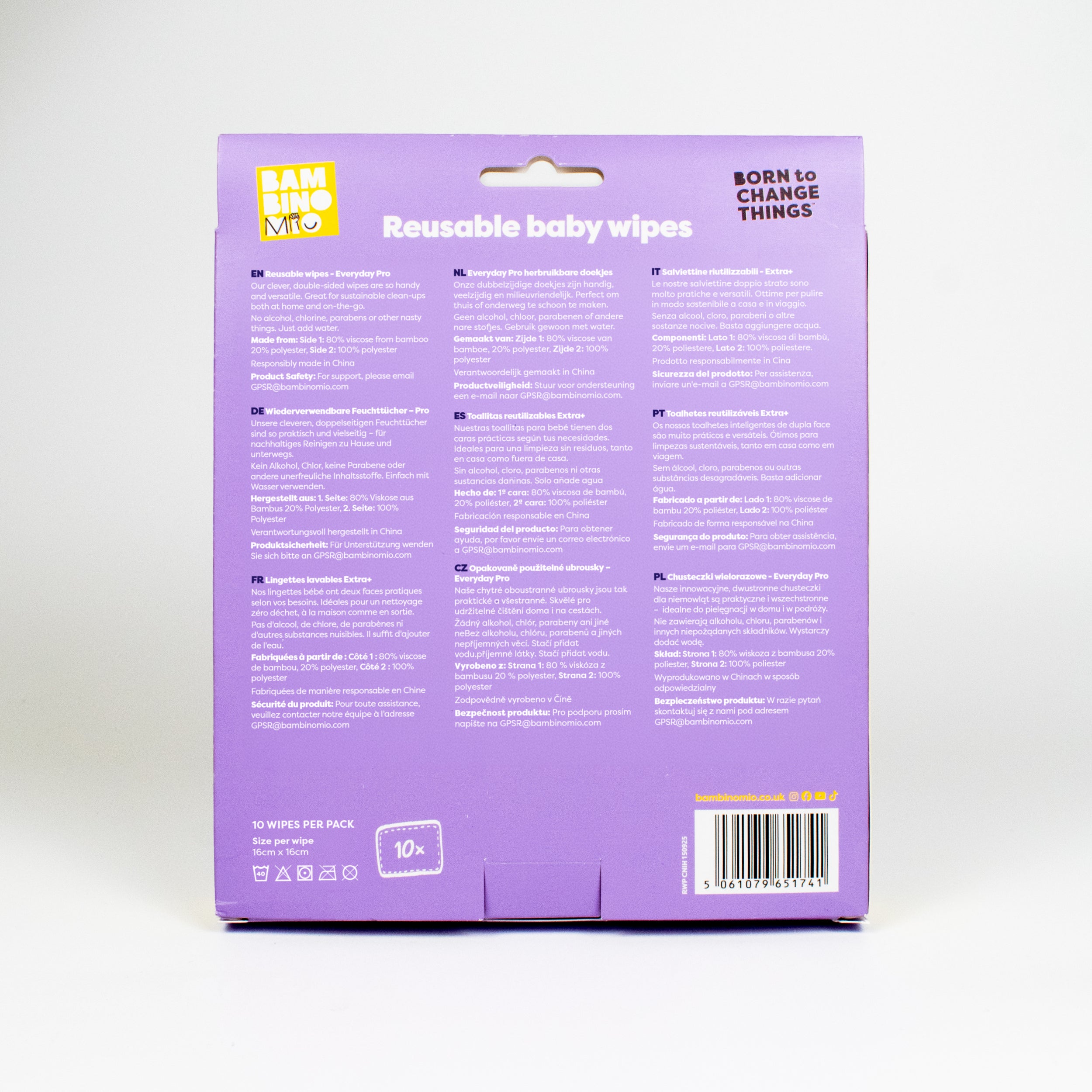 Reusable Baby Wipes - Everyday Pro 10 Pack - Bambino Mio (UK)