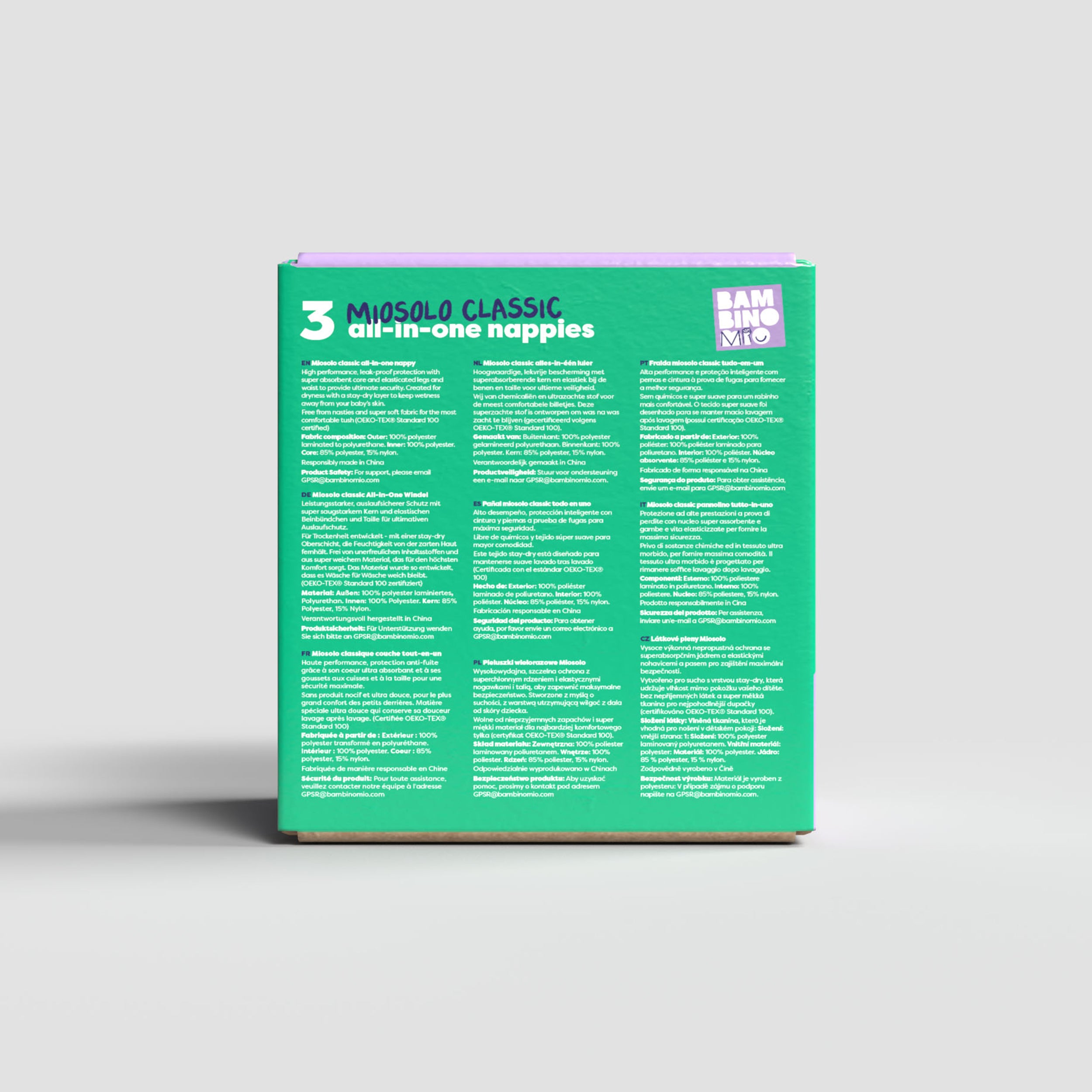 3 Pack Miosolo All-in-One Reusable Nappy in Animals - Bambino Mio (UK)