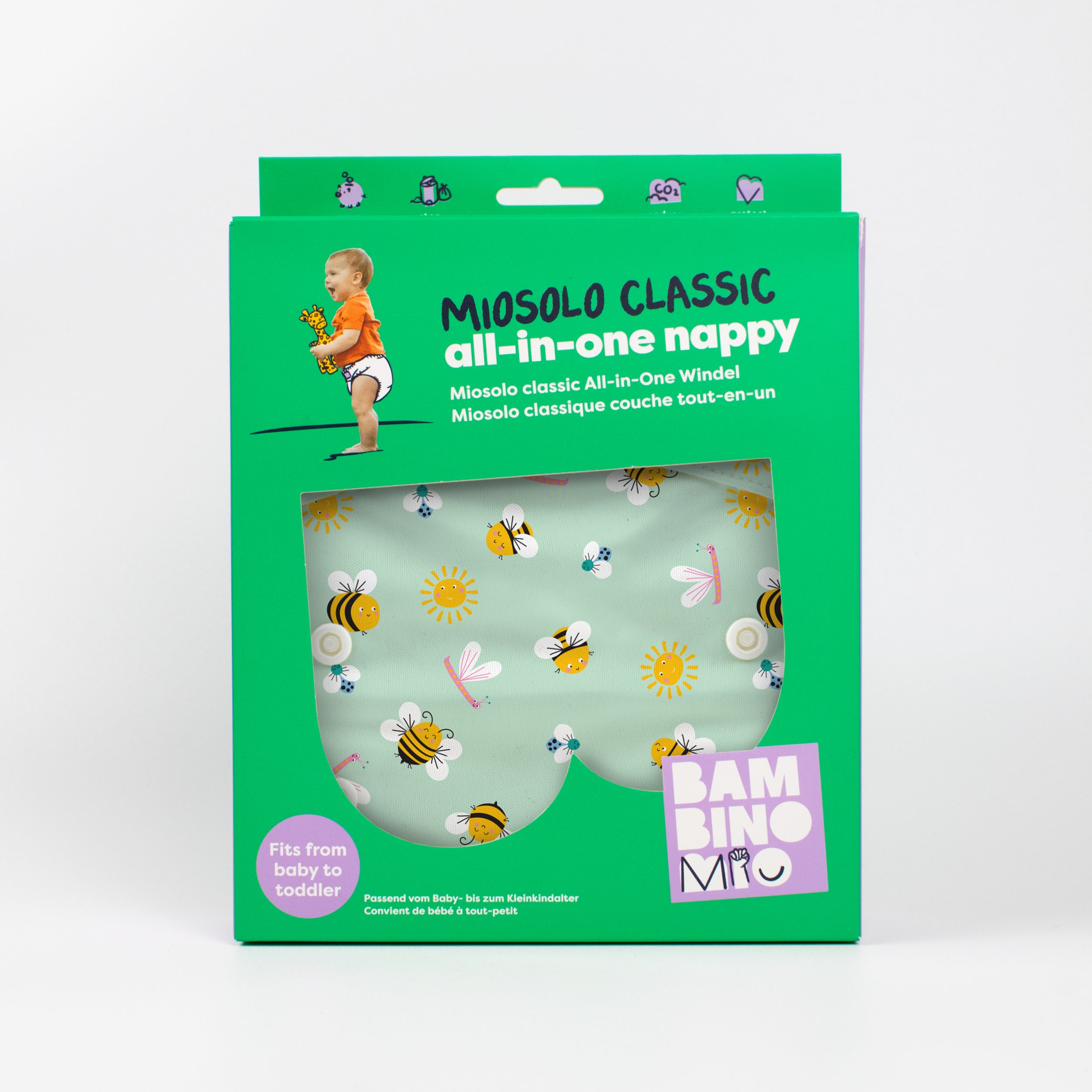 Miosolo All-In-One Reusable Nappy in Fly High - NEW! - Bambino Mio (UK)