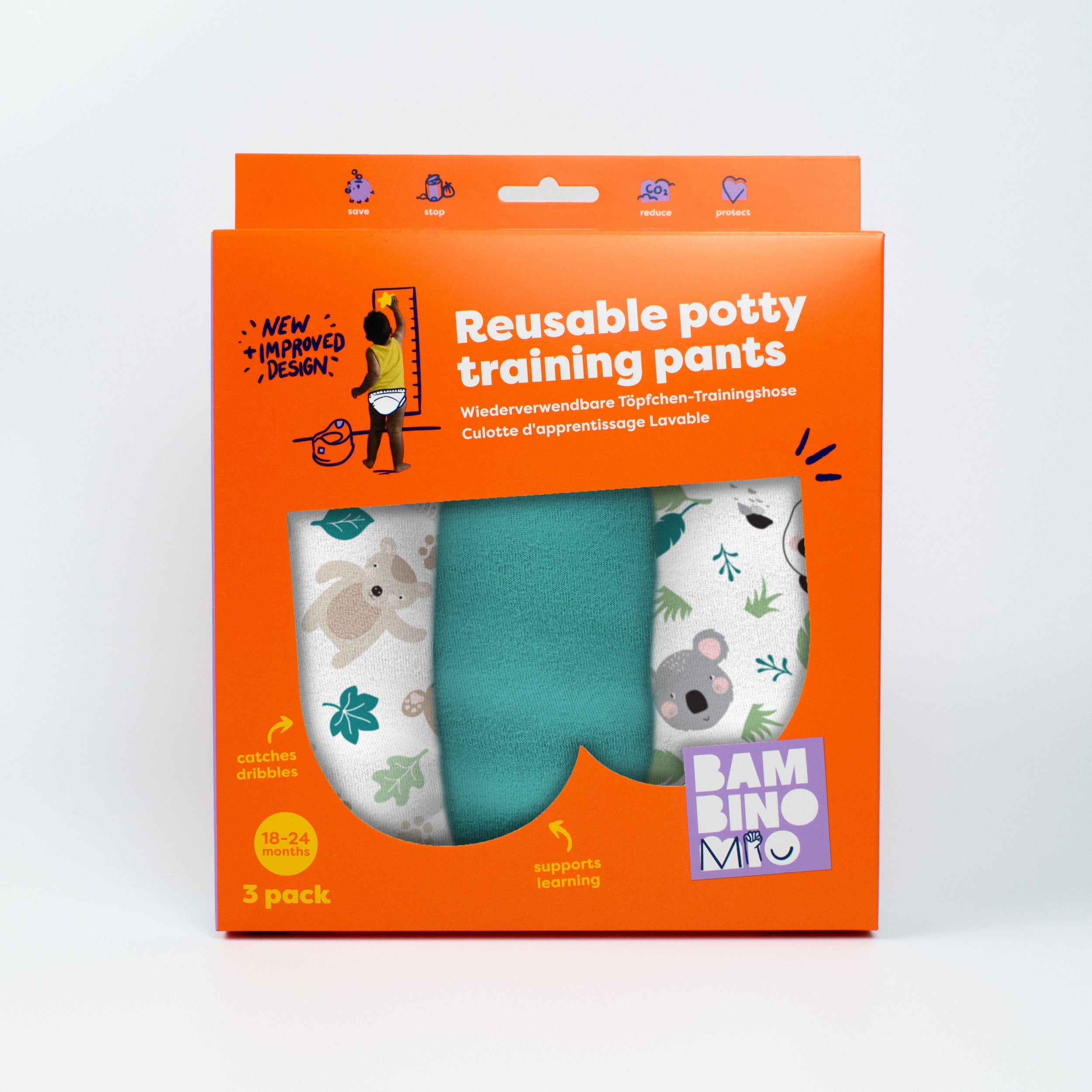 Reusable Potty Training Pants 3 Pack in Beary Cute- New and Improved! - Bambino Mio (UK)