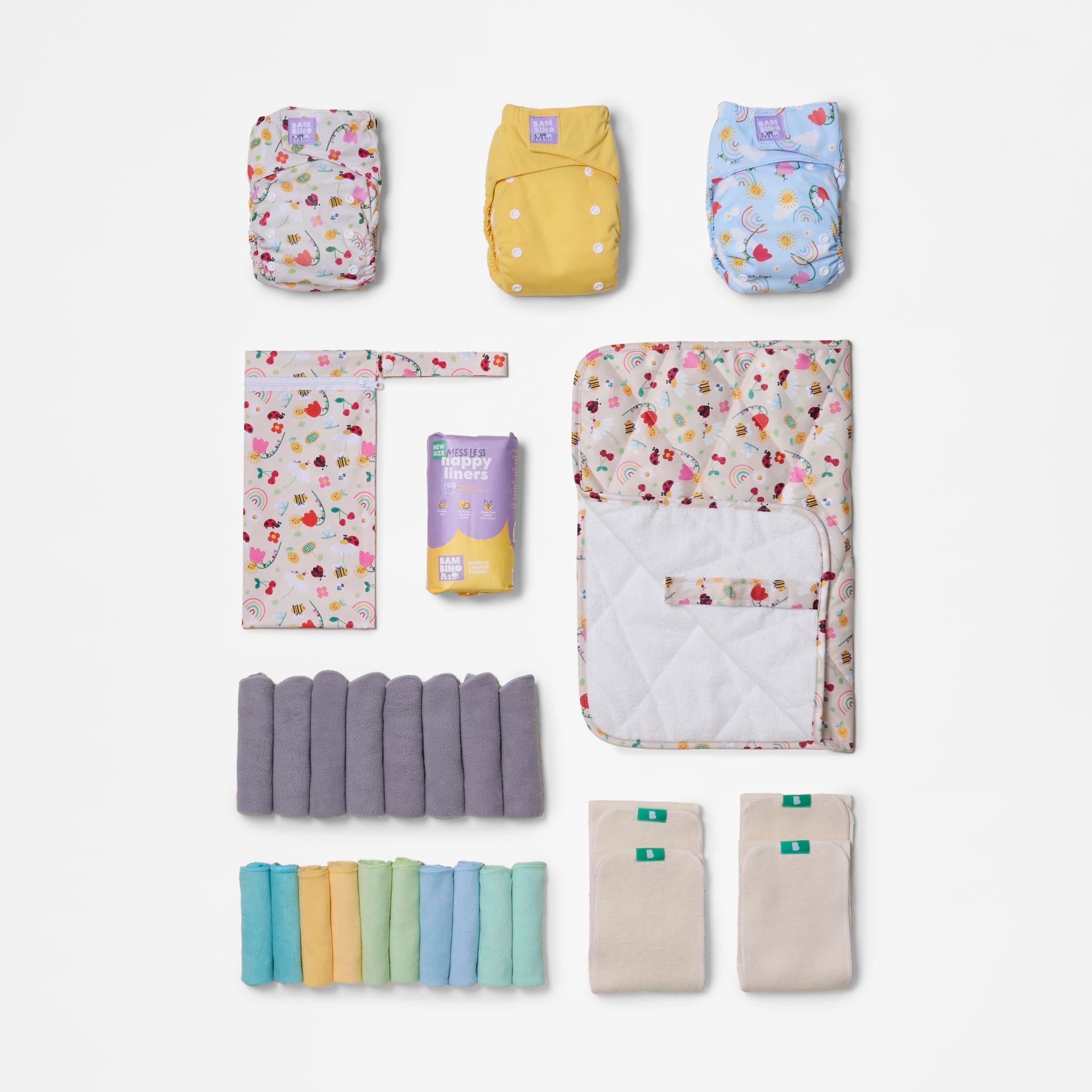 The Days-Out Reusable Nappy Bundle in Garden Party - Bambino Mio (UK)