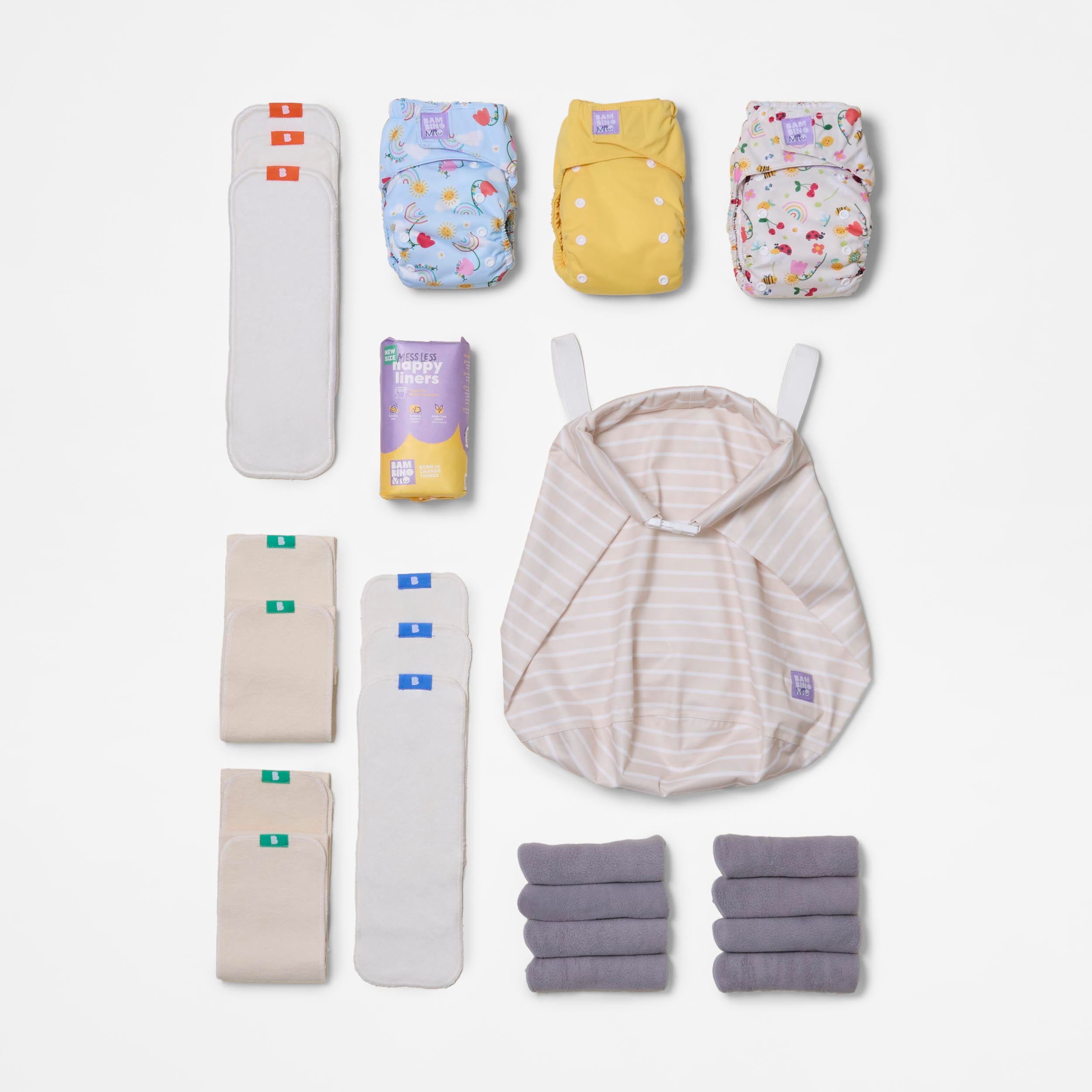 The Nighttime Reusable Nappy Bundle in Garden Party - Bambino Mio (UK)