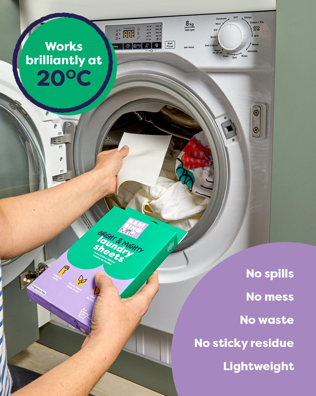 Bright & Mighty Eco-Friendly Laundry Sheets - Bambino Mio (UK)