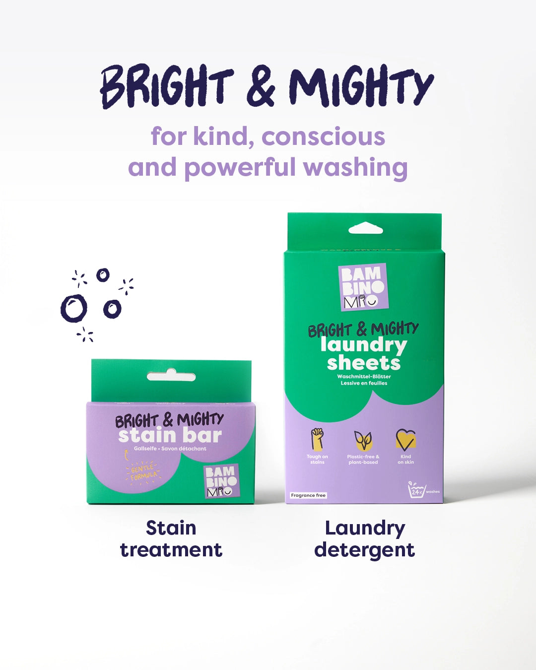 Bright & Mighty Eco-Friendly Laundry Sheets - Bambino Mio (UK)