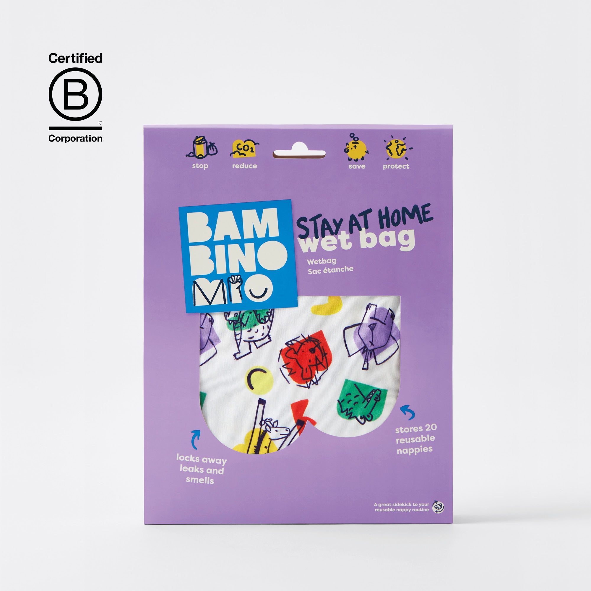 Stay At Home Wet Nappy Bag in Brave - Bambino Mio (UK)