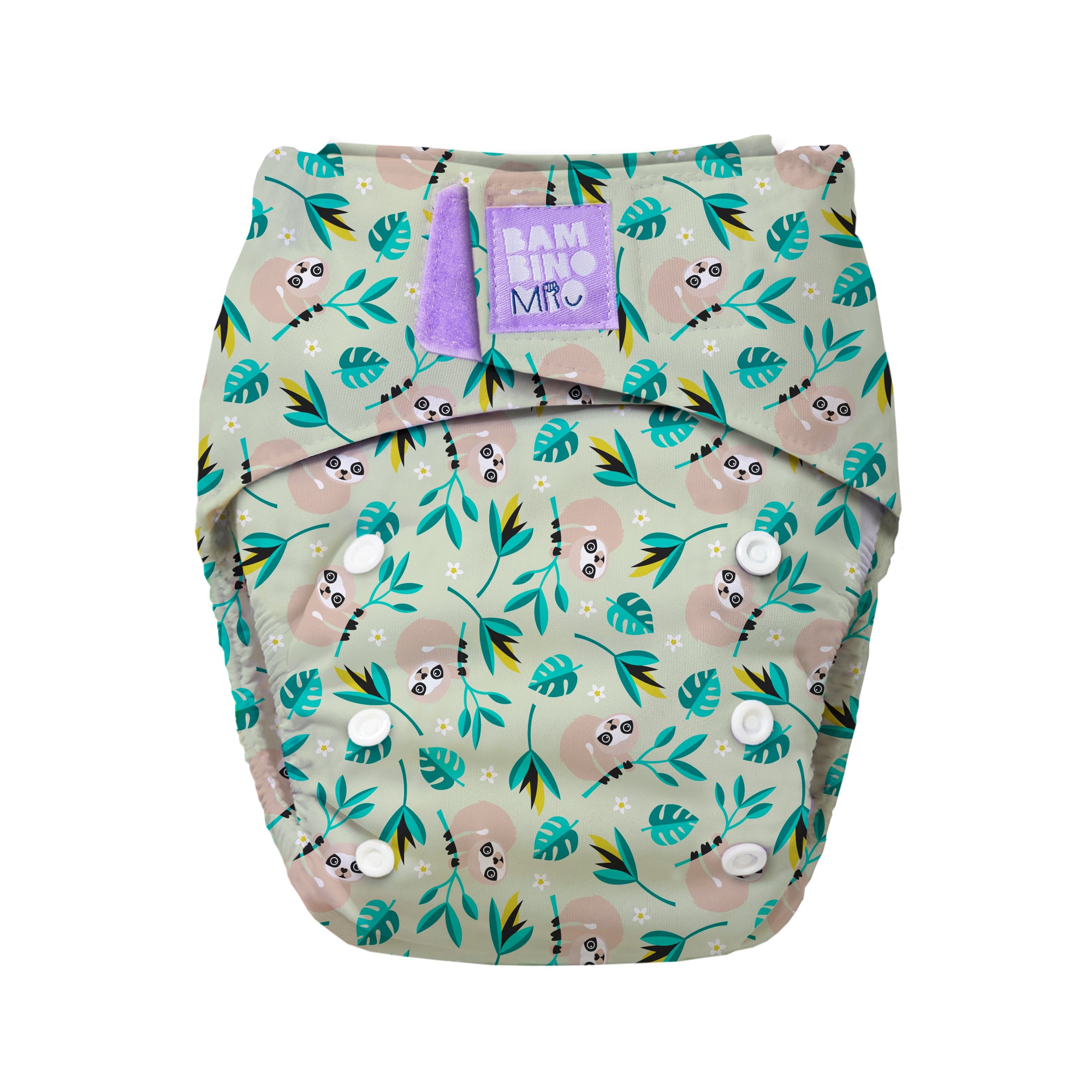 Revolutionary Reusable Nappy in Swinging Sloth - Bambino Mio (UK)