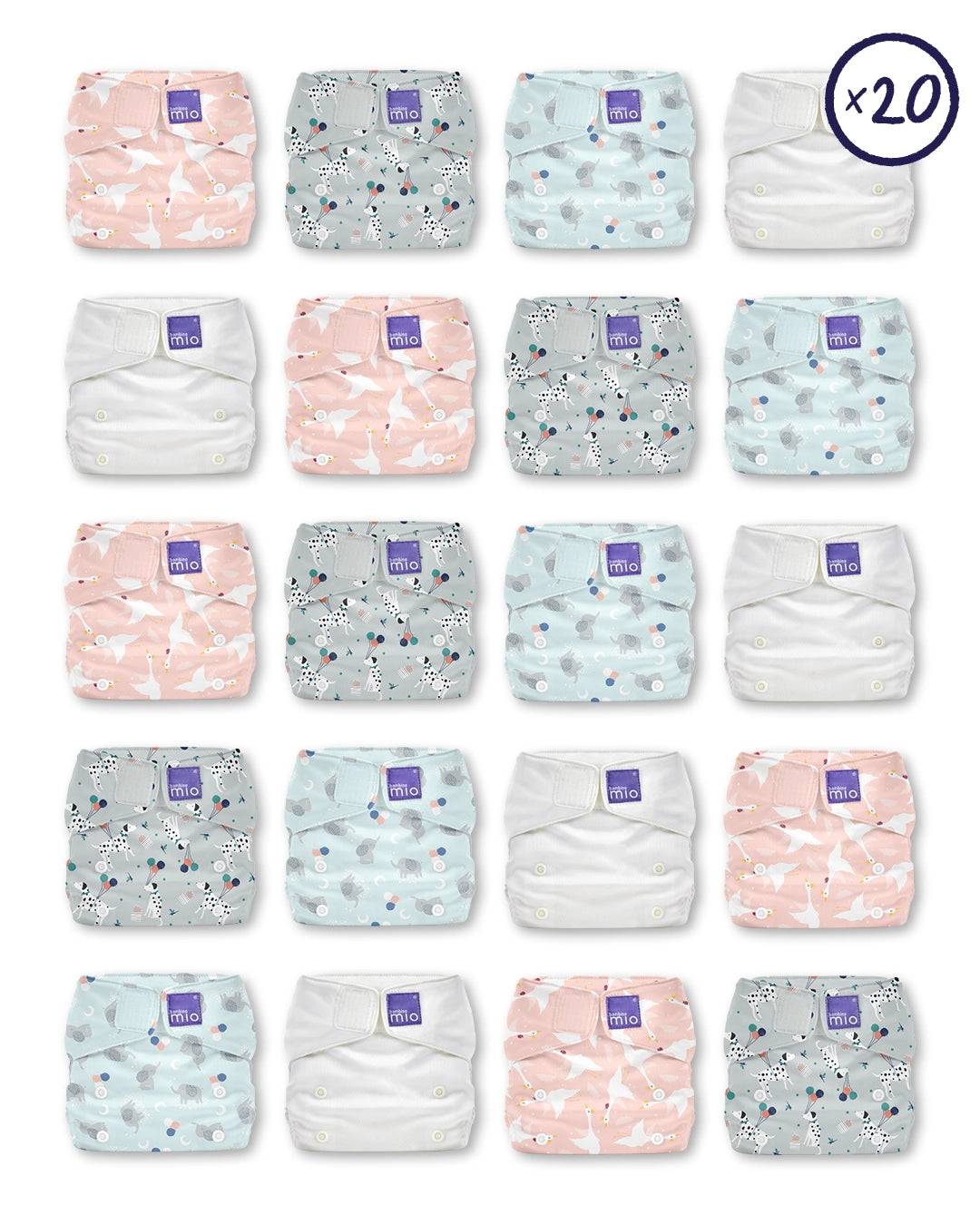 miosolo Classic All-In-One Reusable 20 Nappy set BAMBINO MIO