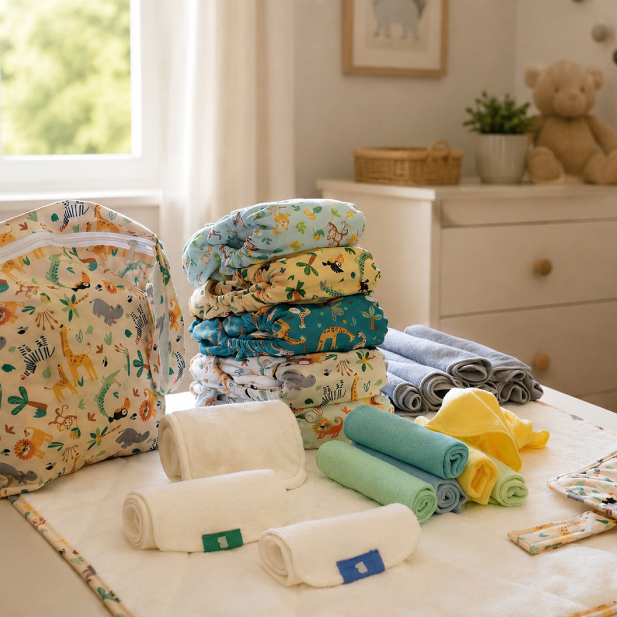 The Everything Reusable Nappy Bundle in Pastels - Bambino Mio (UK)