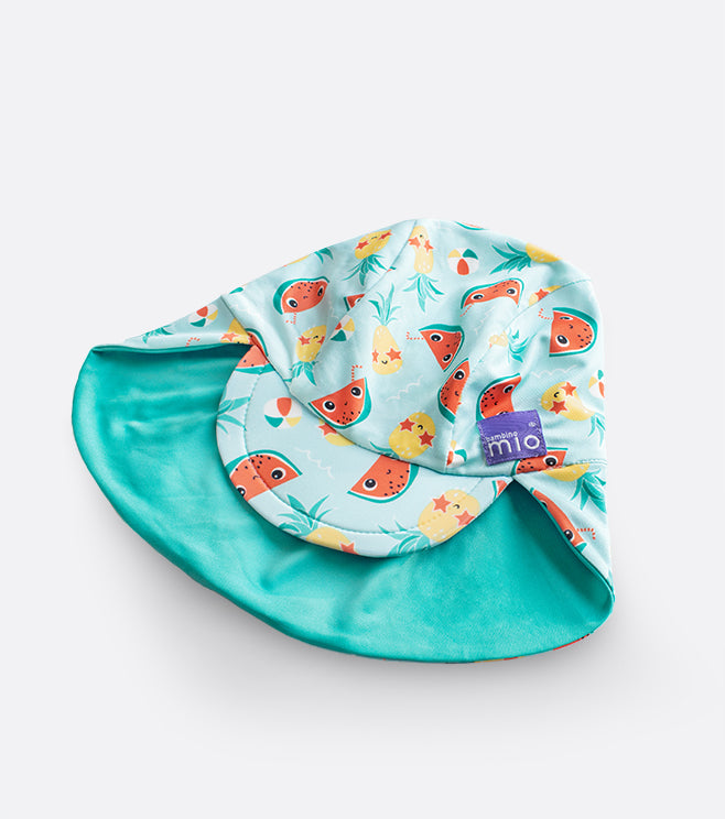 UPF 40+ Reversible Swim Hat for Babies in Tropical - Bambino Mio (UK)