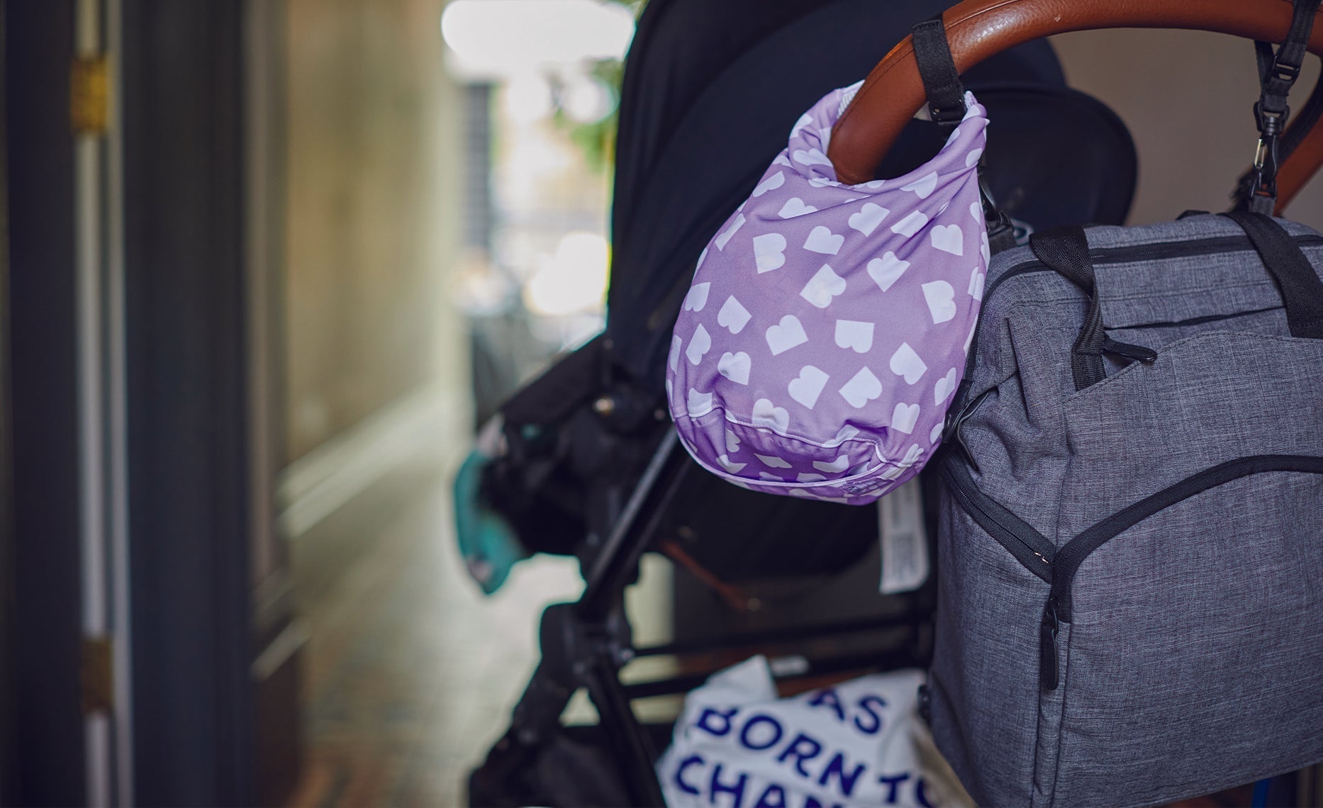 nappy strapped to stroller