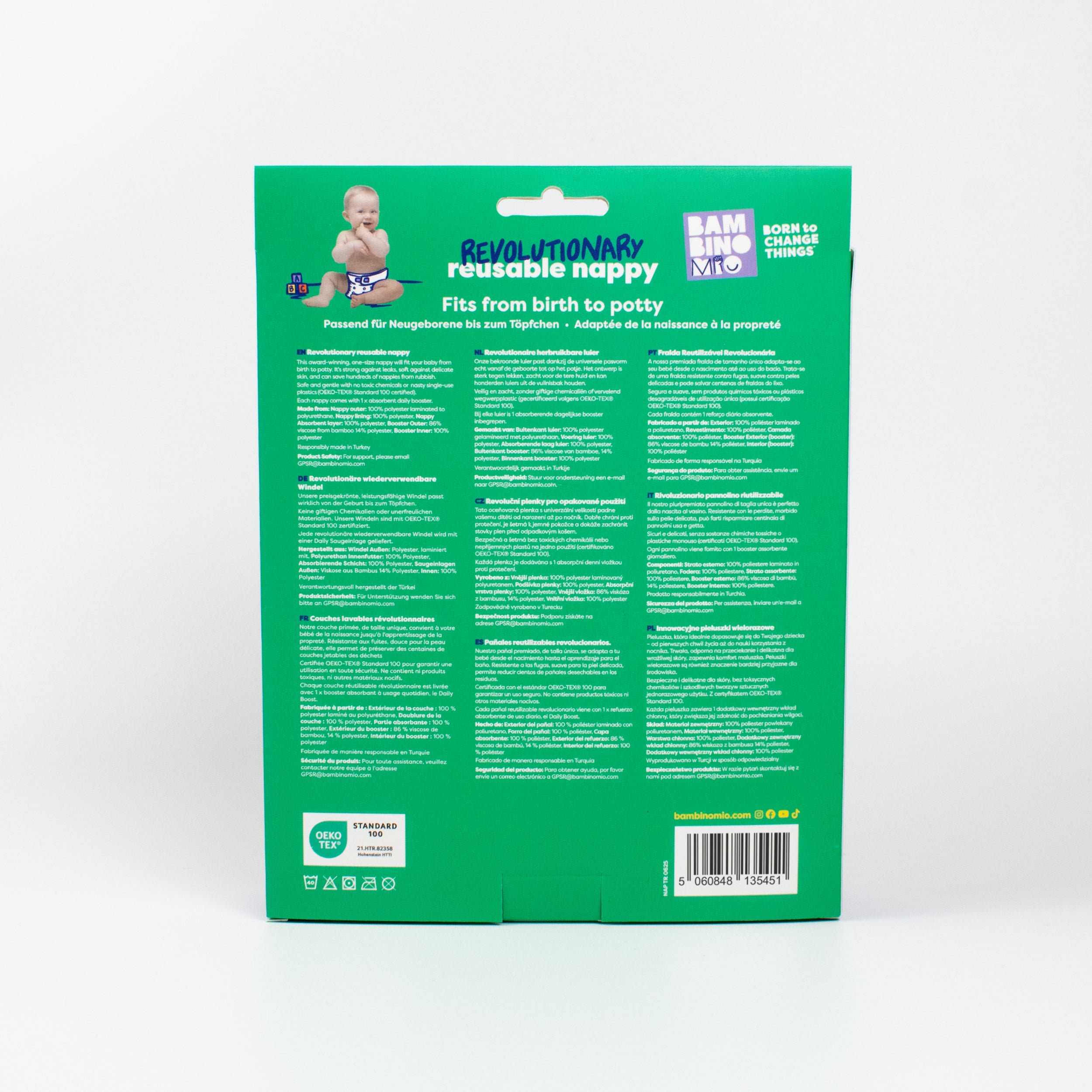 Revolutionary Reusable Nappy in Blue - NEW! - Bambino Mio (UK)