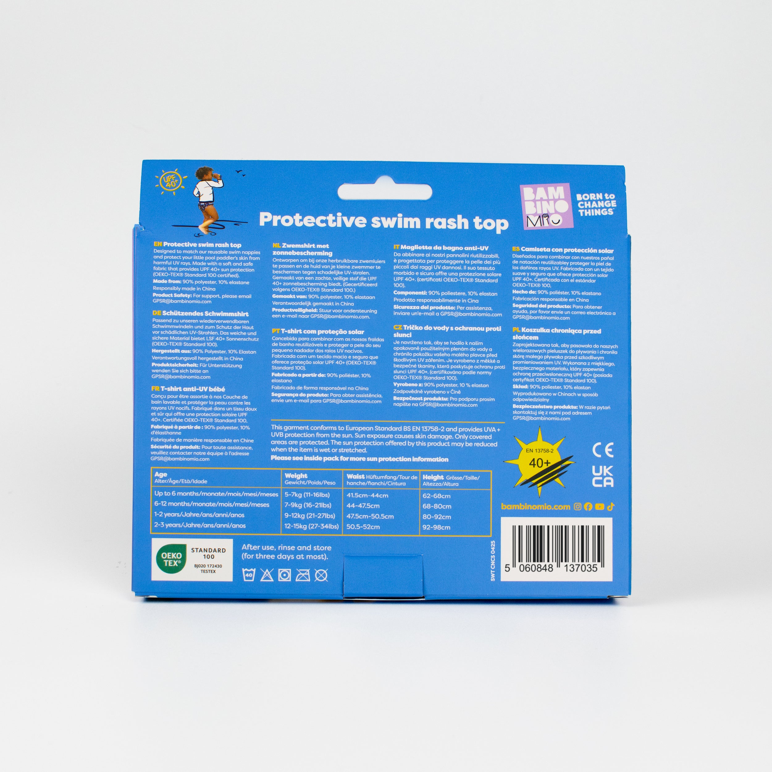 UPF 40+ Soft and Gentle Protective Swim Rash Vest in Juicy Fruit - NEW! - Bambino Mio (UK)