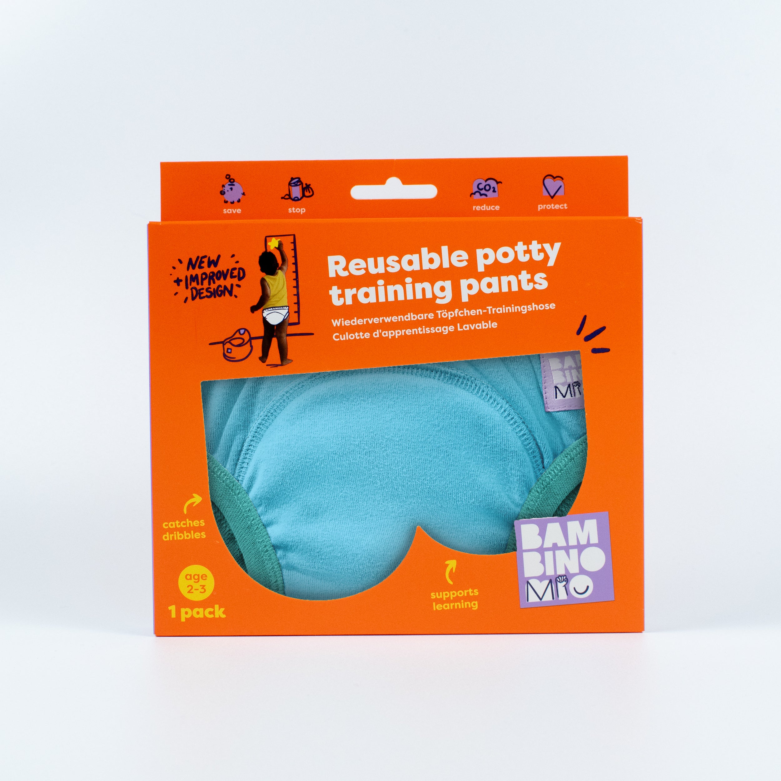 Reusable Potty Training Pants in Blue - New and Improved! - Bambino Mio (UK)