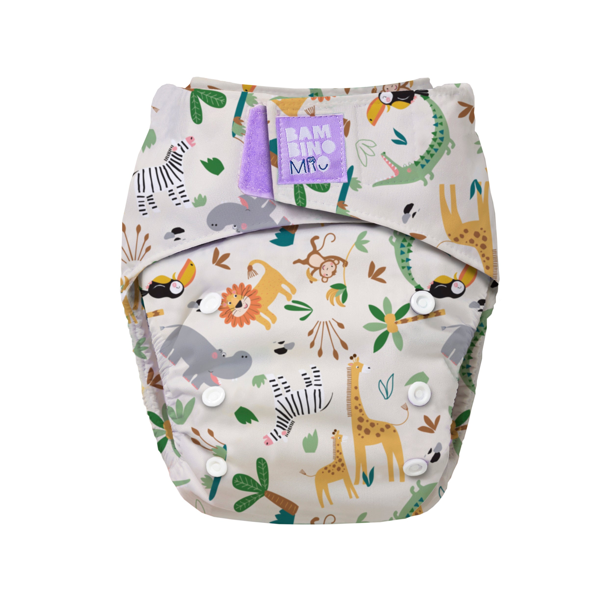 Reusable Cloth Nappy in Safari Squad from Newborn to Potty