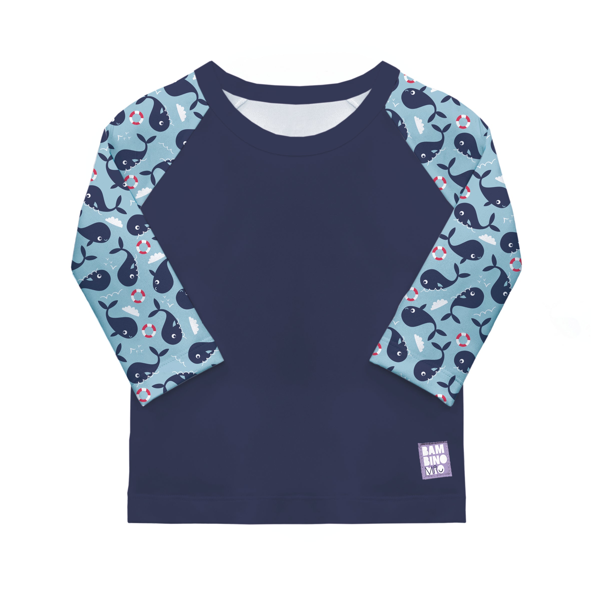 UPF 40+ Soft and Gentle Protective Swim Rash Vest in Whale Wharf- NEW! - Bambino Mio (UK)