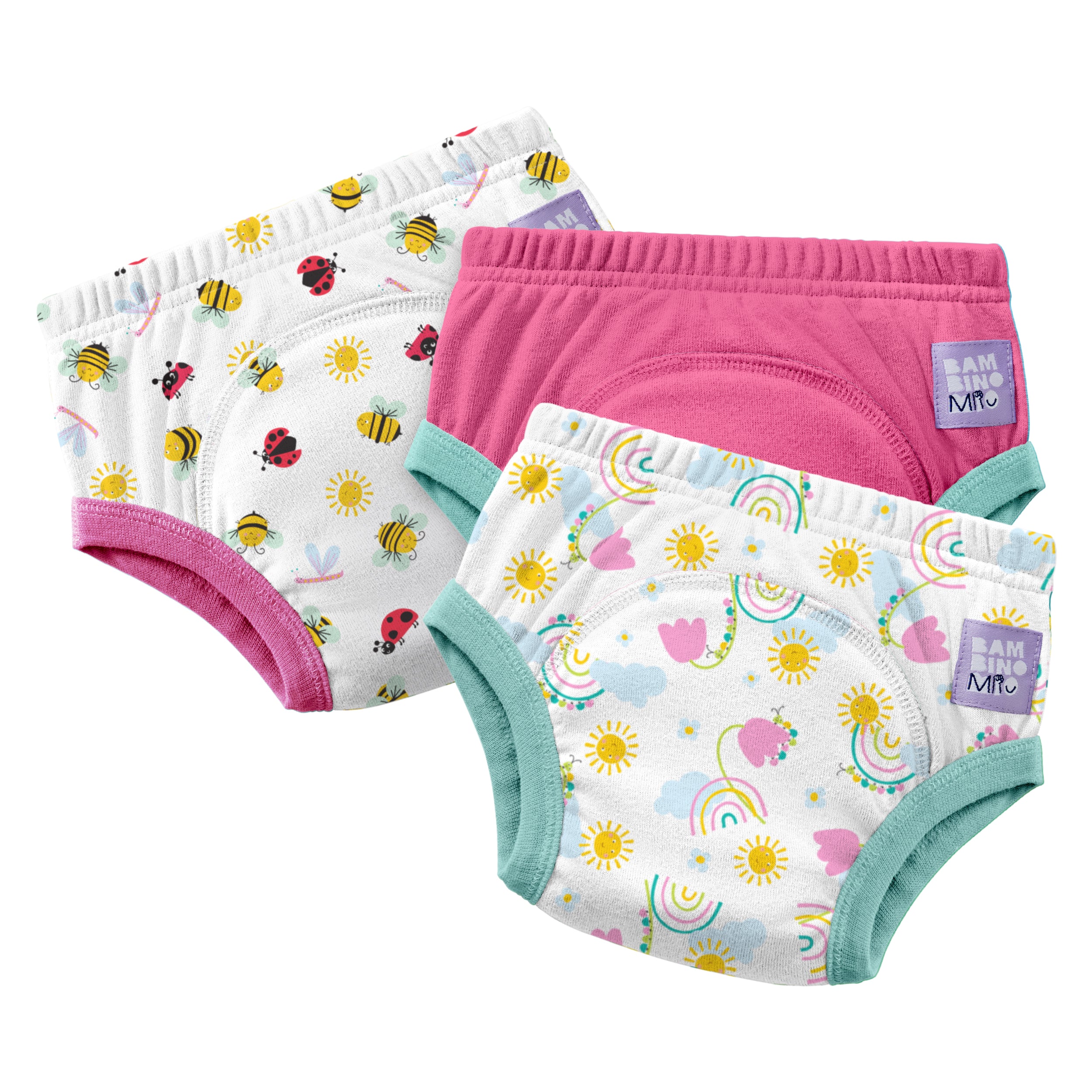 Reusable Potty Training Pants 3 Pack in Garden Party - New and Improved! - Bambino Mio (UK)