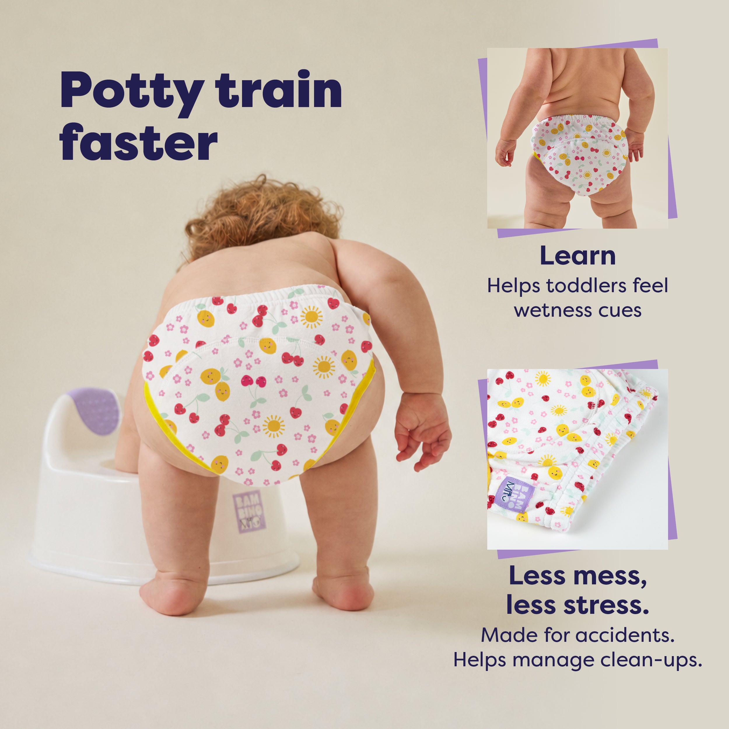 NEW: 3 Pack Reusable Potty Training Pants in Sunshine Smiles - Elite Design