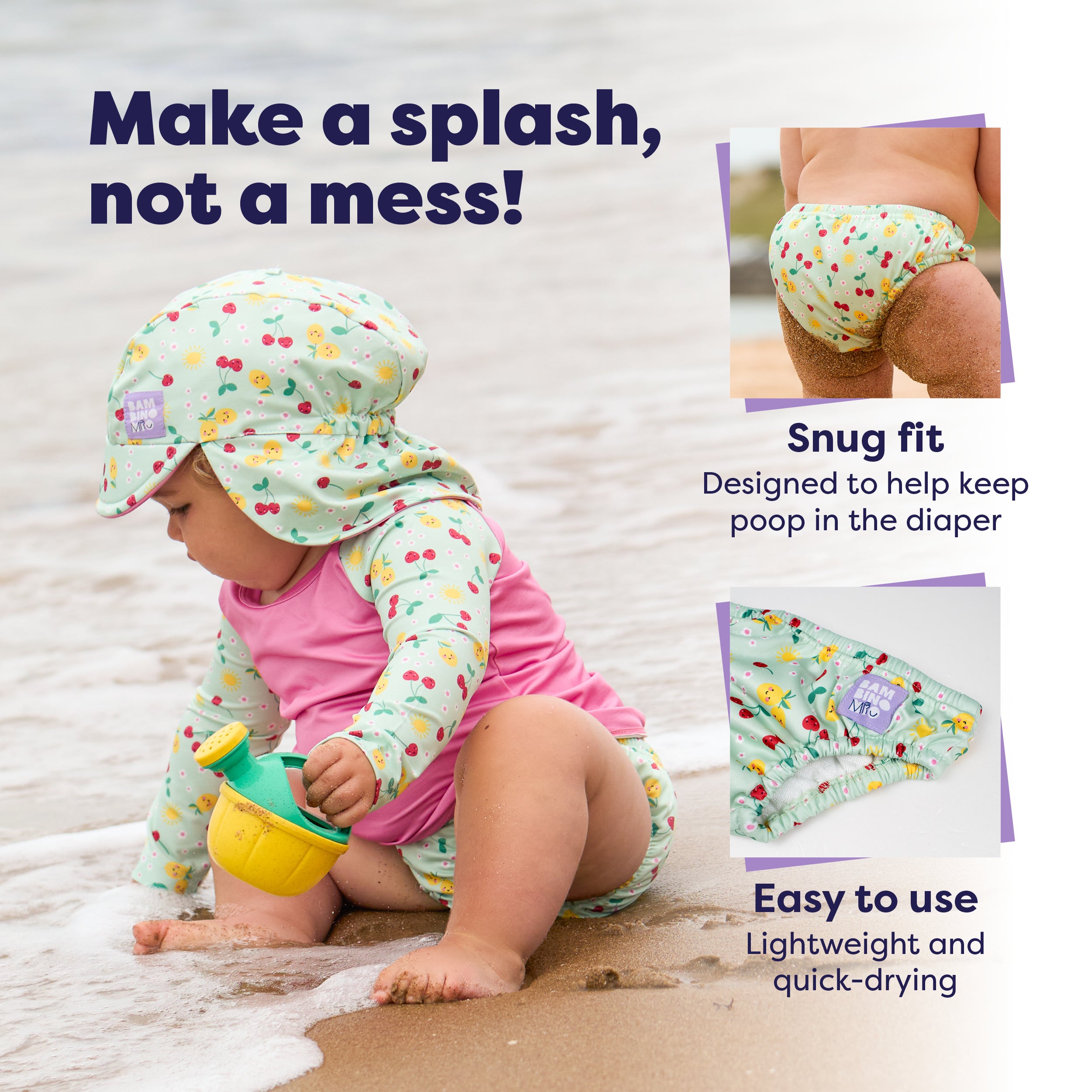 Reusable Swim Nappy in Juicy Fruit - Bambino Mio (UK)