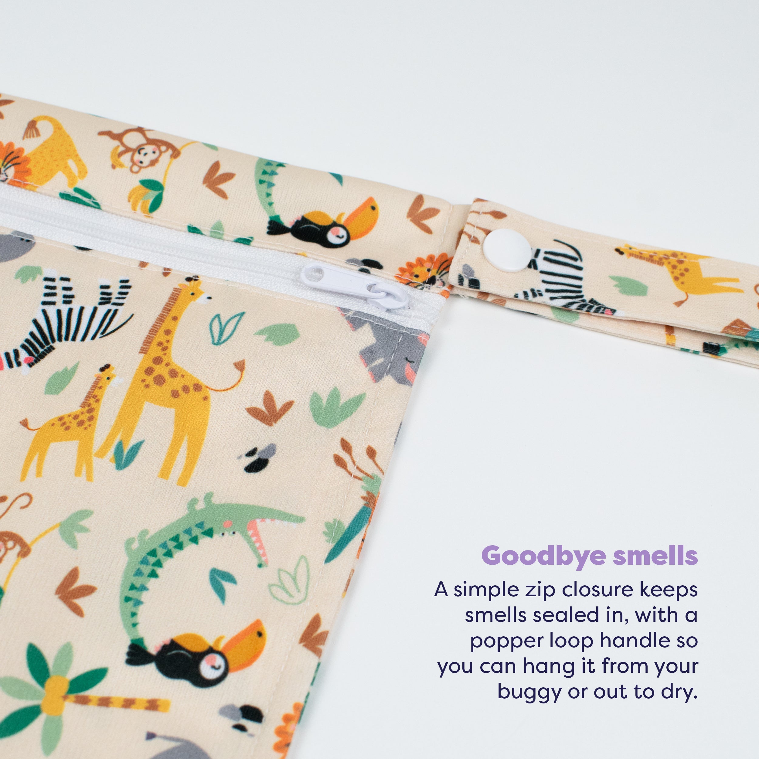 Out and About Waterproof Wet Nappy Bag in Safari Squad - Bambino Mio (UK)