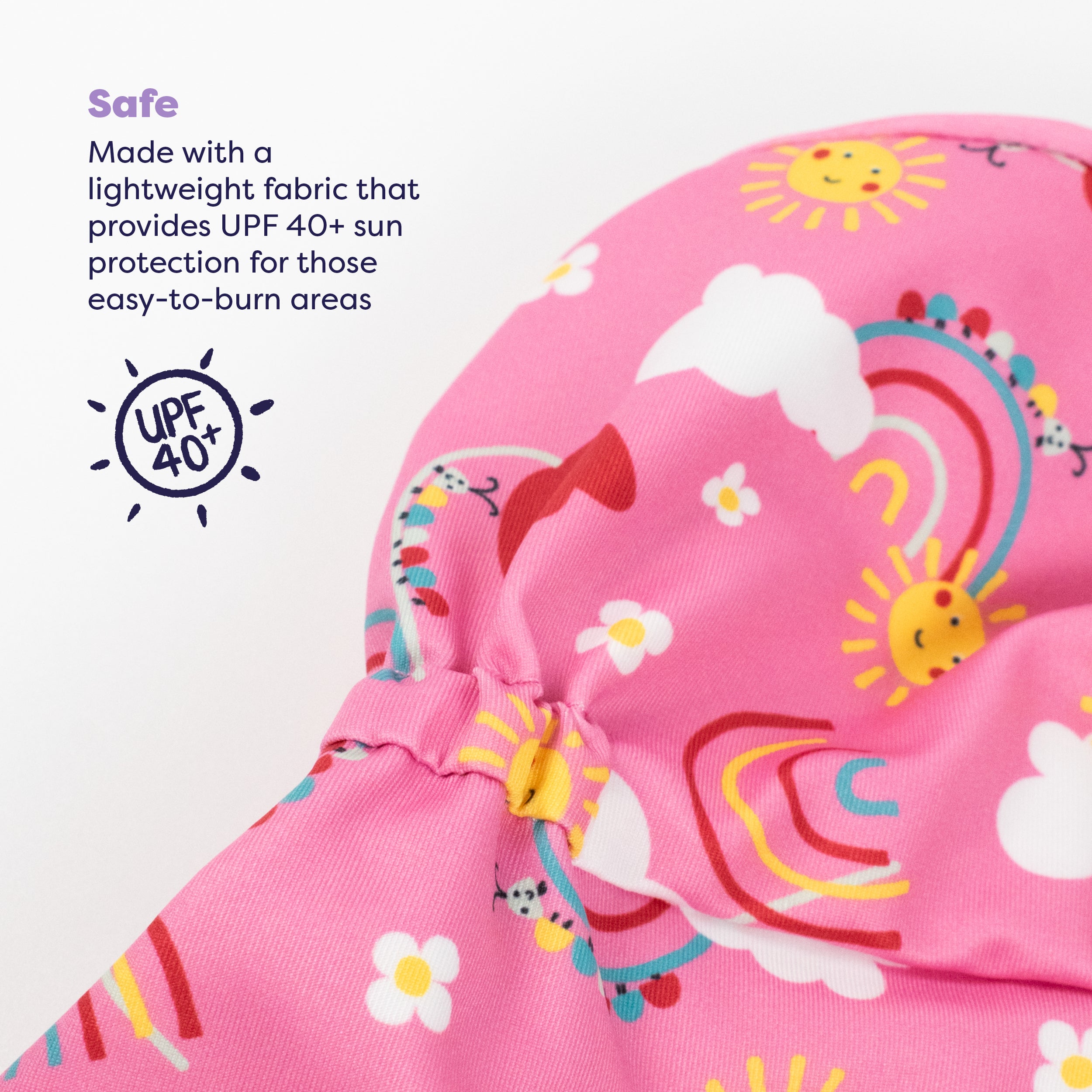UPF 40+ Reversible Swim Hat for Babies and Toddlers in Happy Days - NEW! - Bambino Mio (UK)