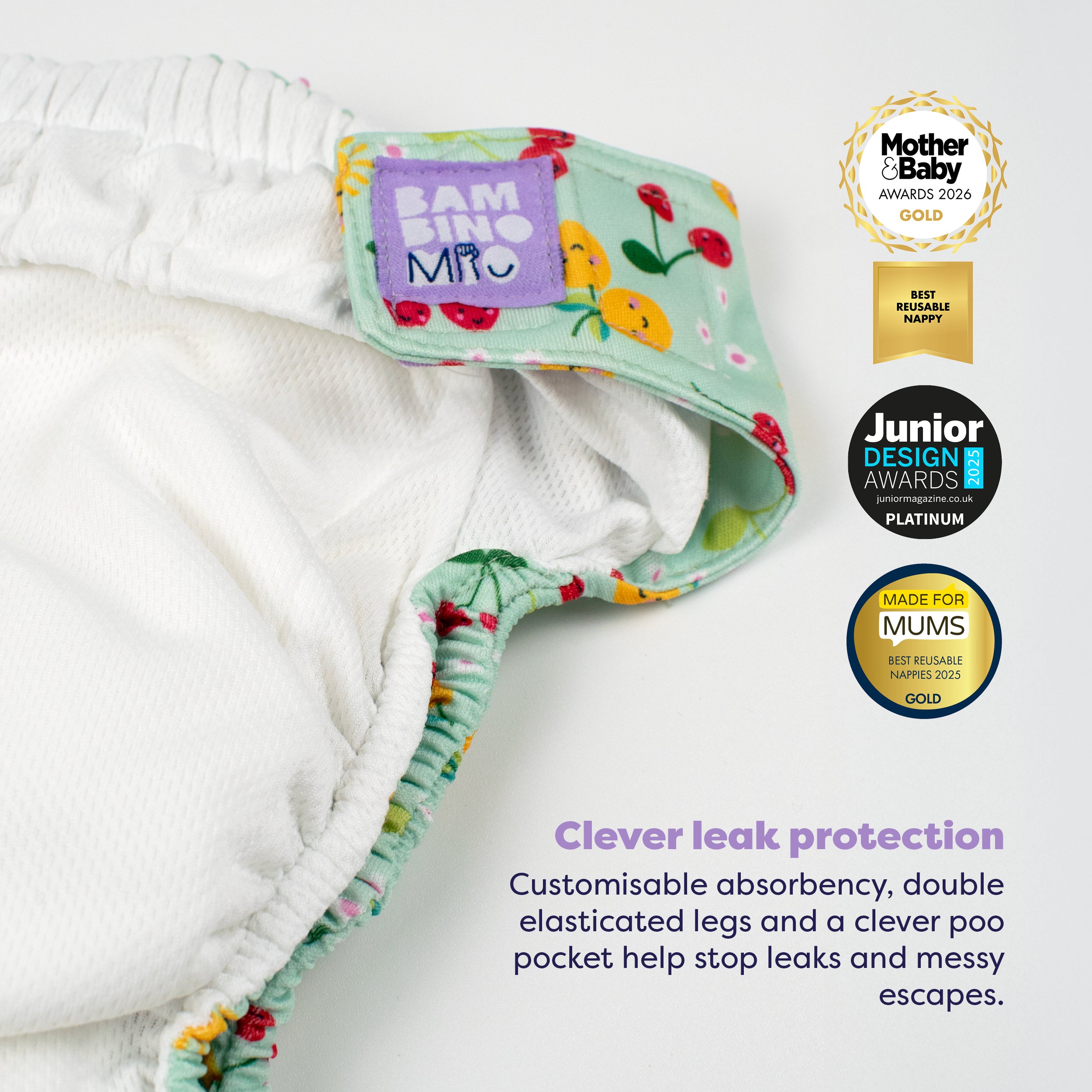Reusable Cloth Nappy in Juicy Fruit from Newborn to Potty