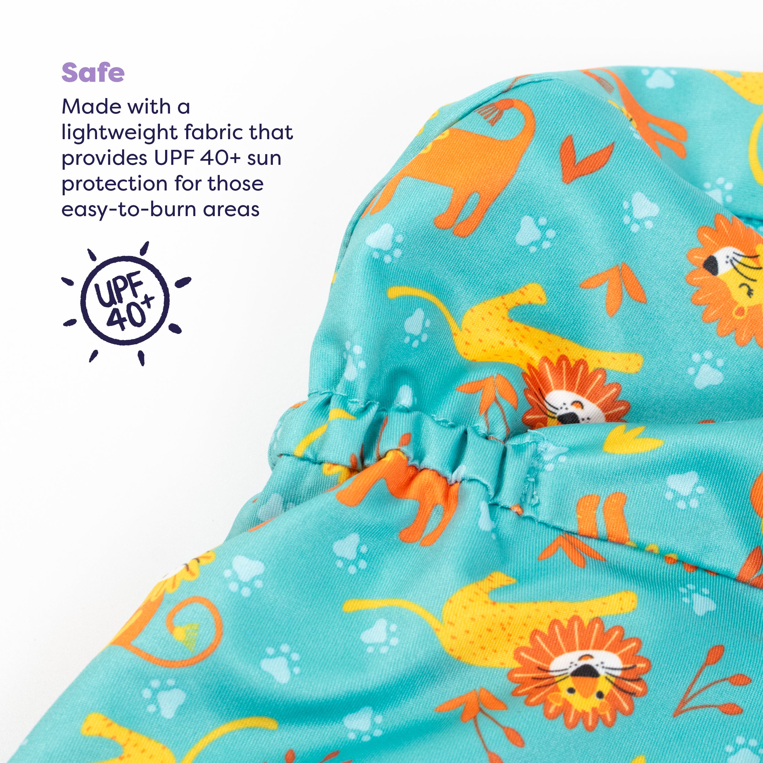 UPF 40+ Reversible Swim Hat for Babies and Toddlers in Cool Cats - NEW! - Bambino Mio (UK)