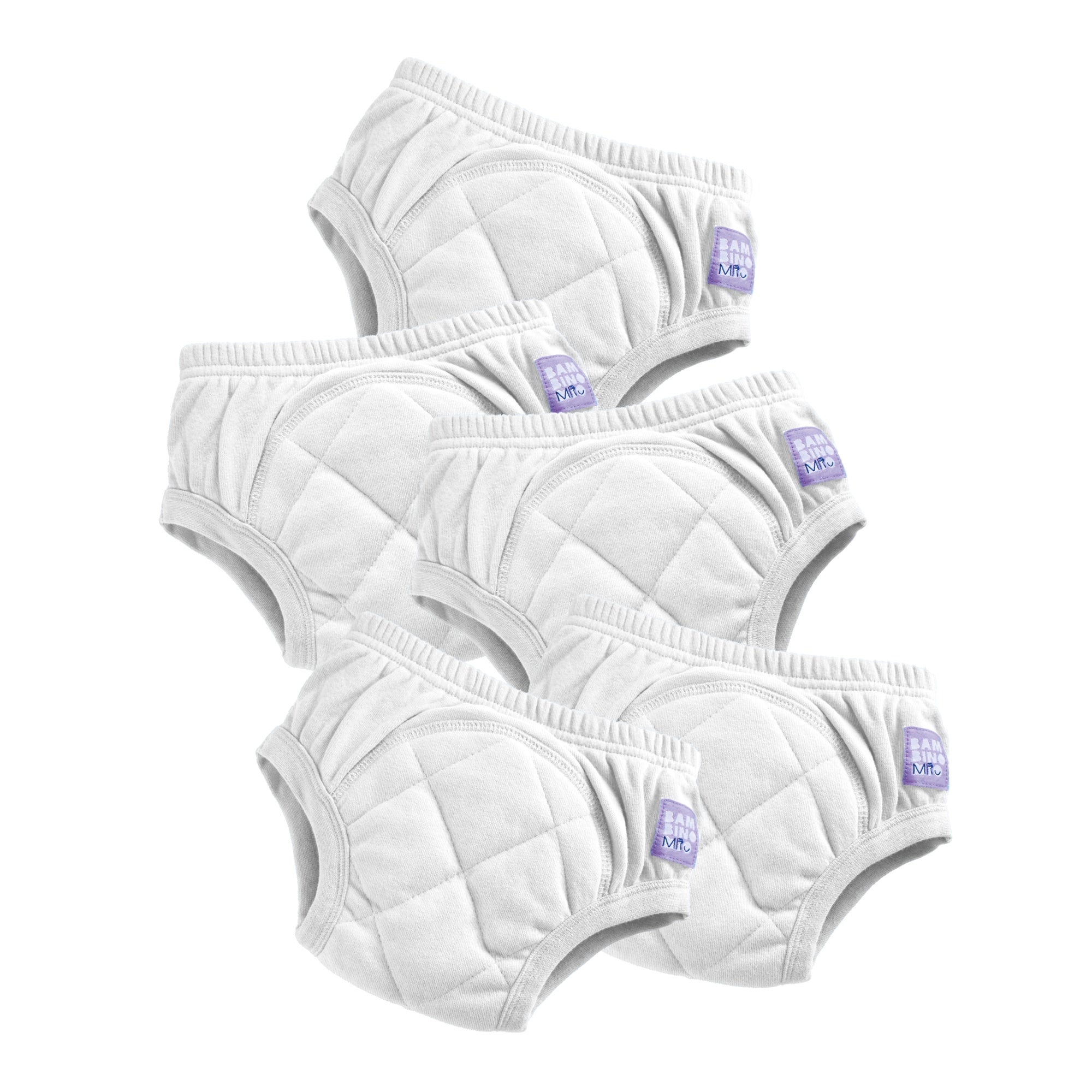 5 Pack Reusable Potty Training Pants in White - Enhanced Design